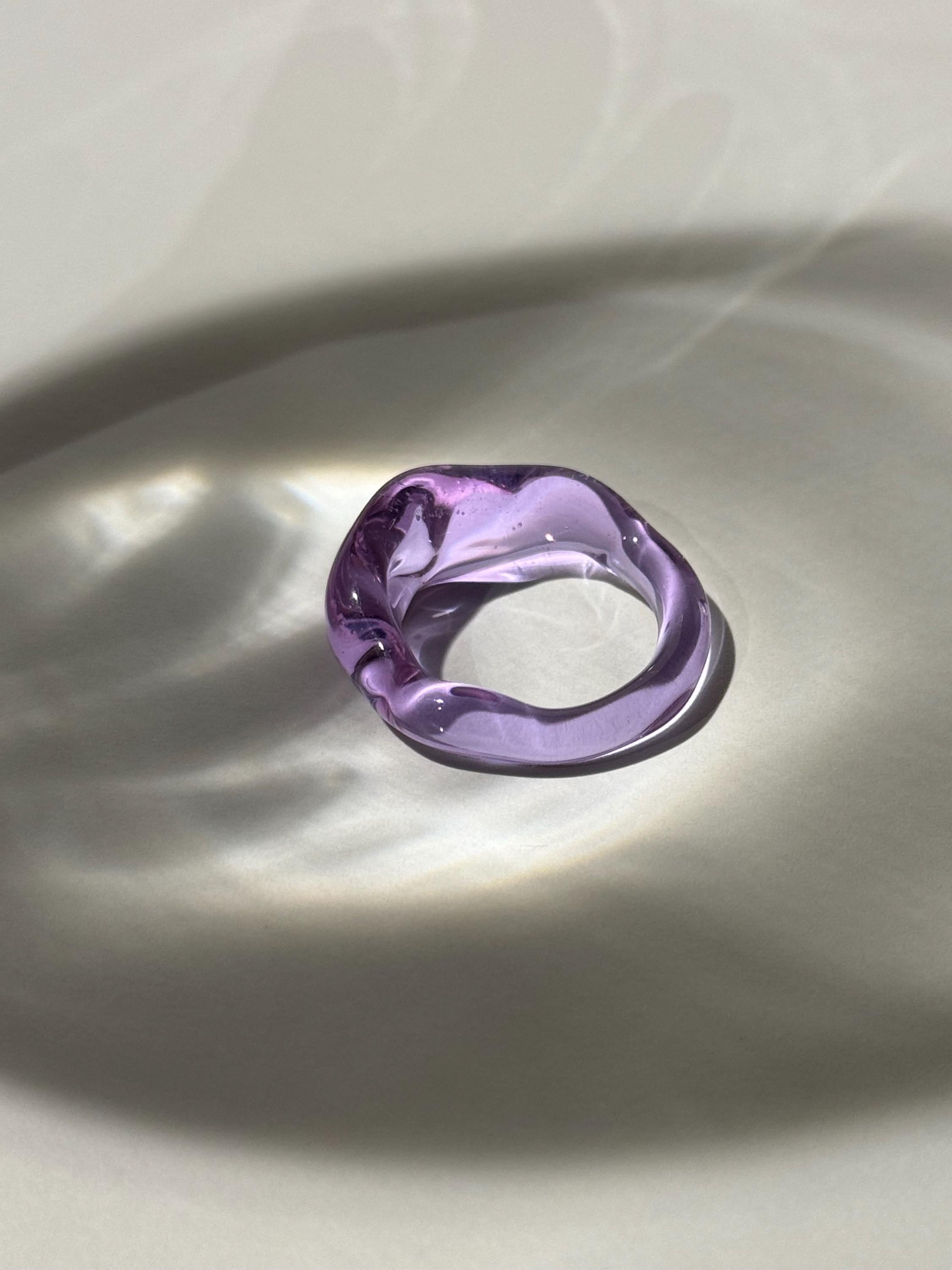Chunky Purple Glass Ring