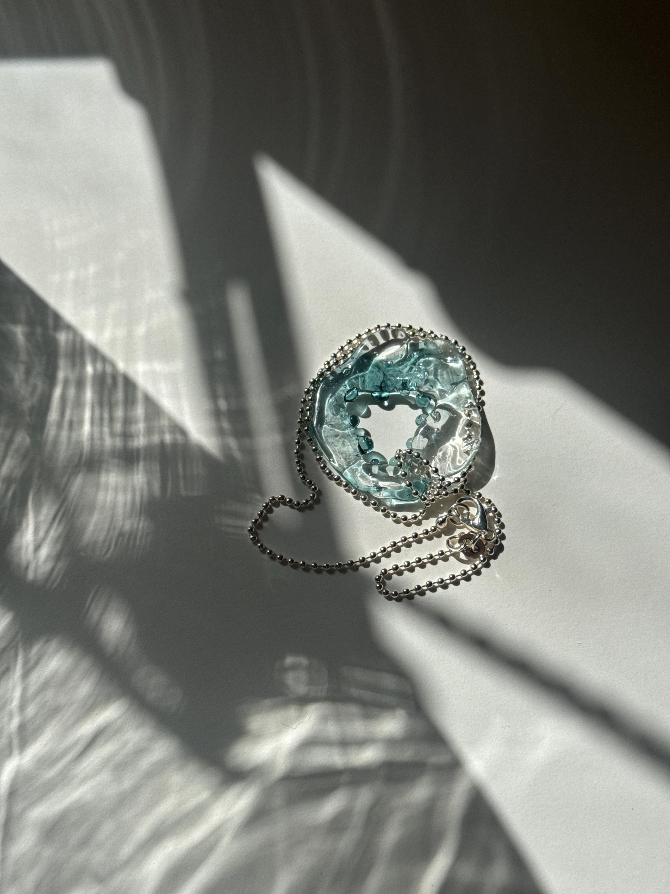 Flowing Turquoise Glass Necklace