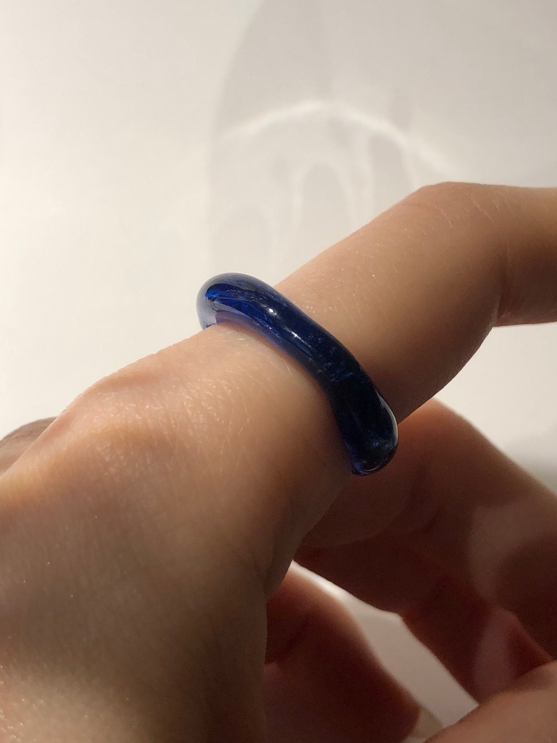 Deep blue Glass Ring