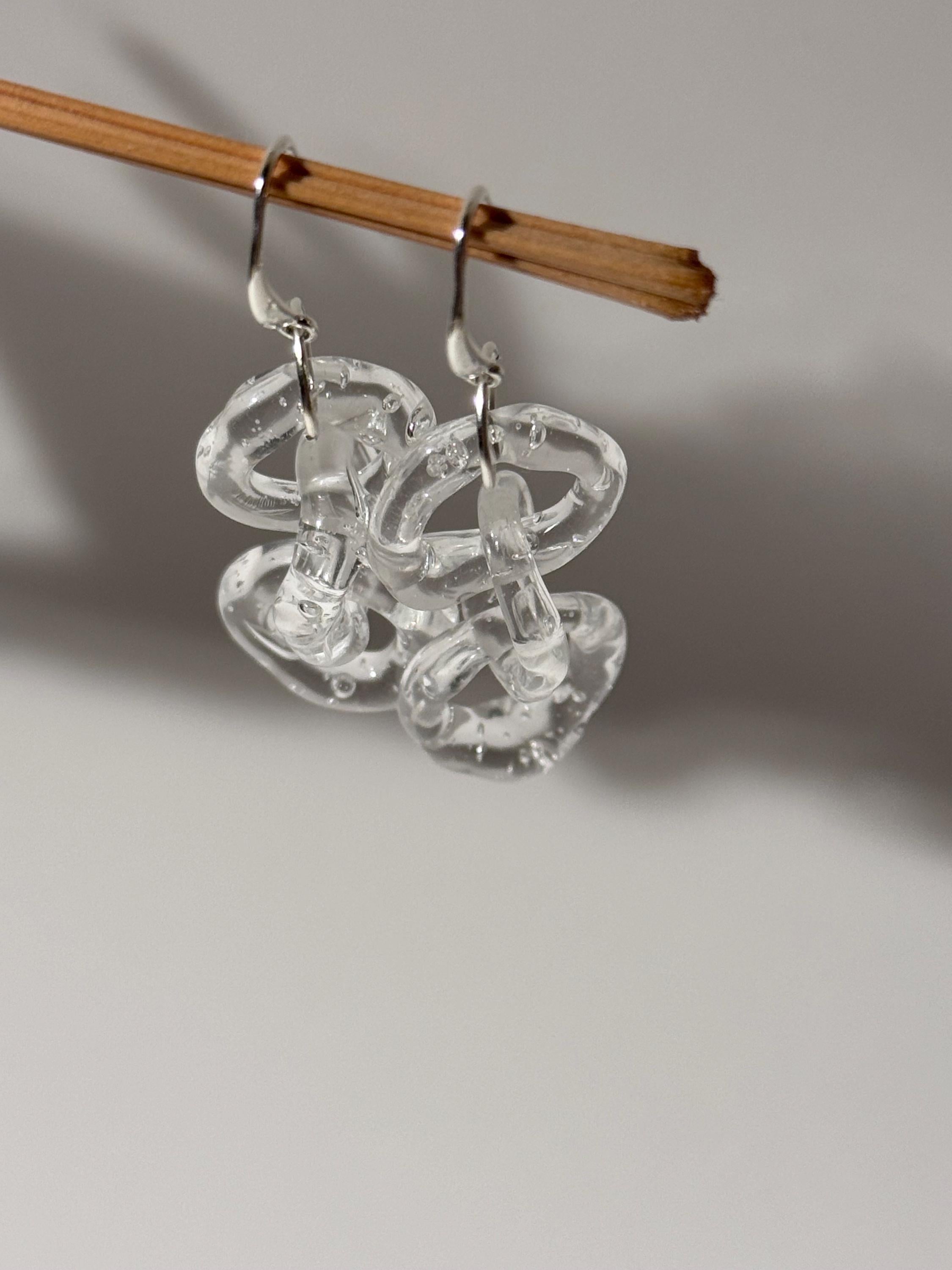 Clear link chain Earrings
