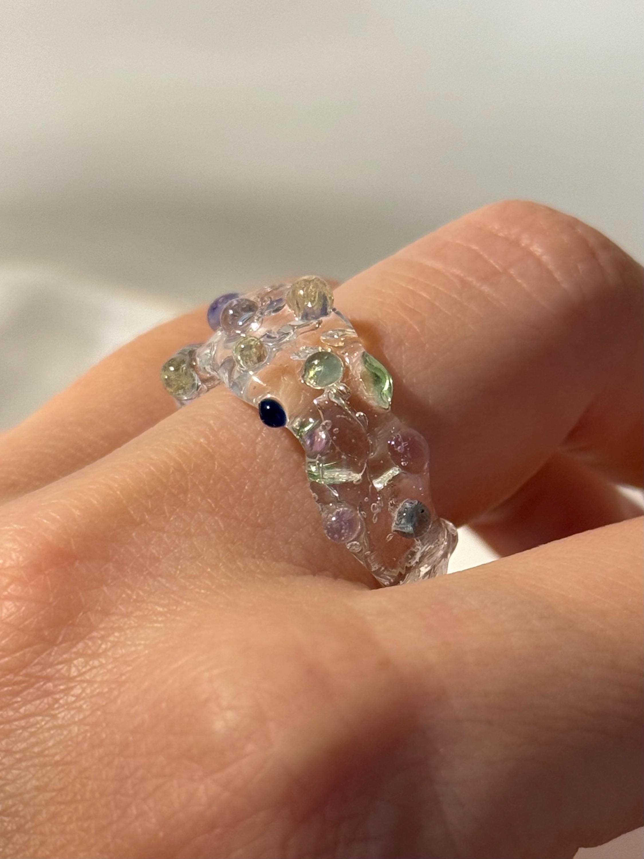 Chunky Colorful Glass Ring