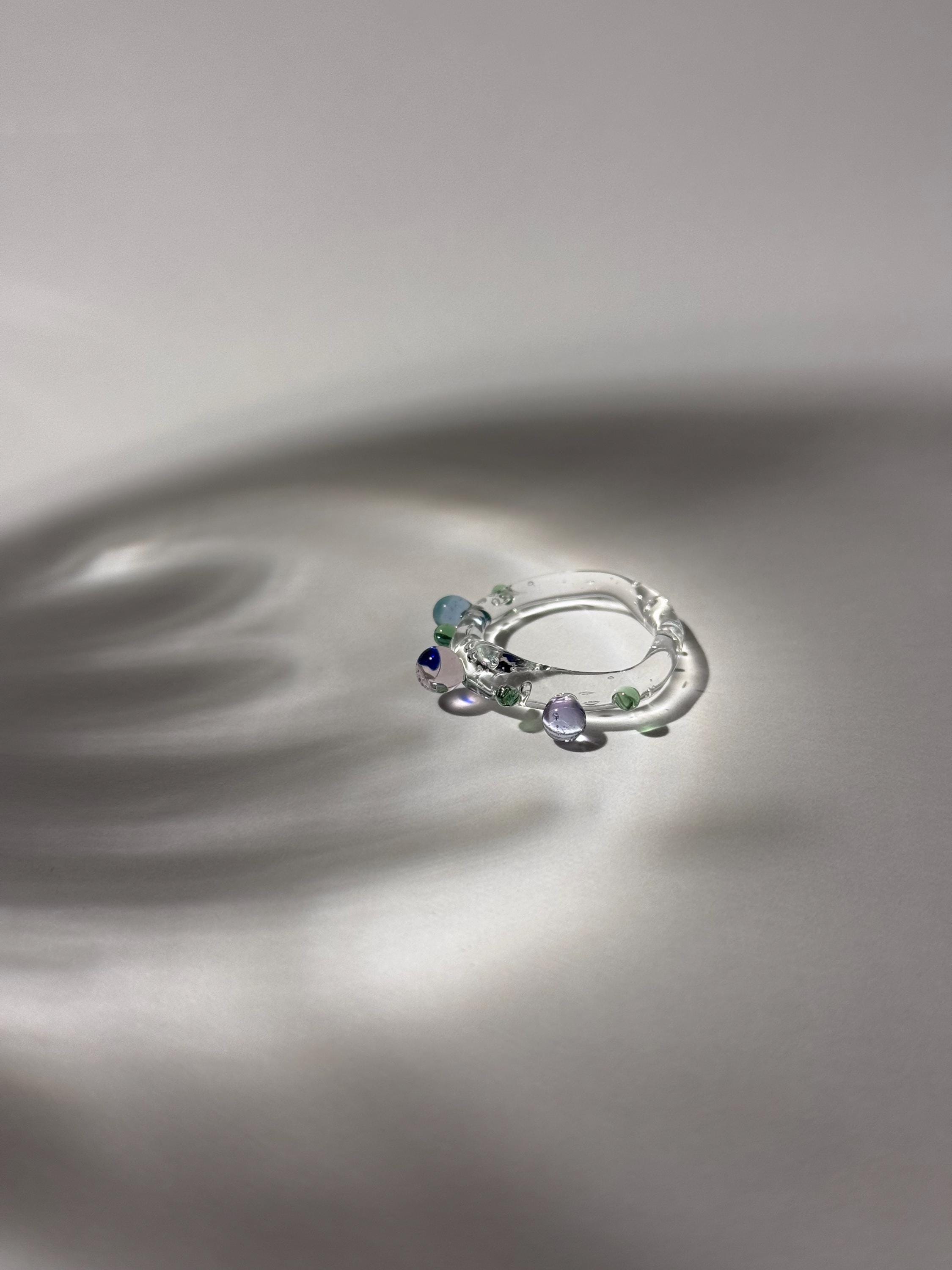 Colourful Pebbel Glass Ring