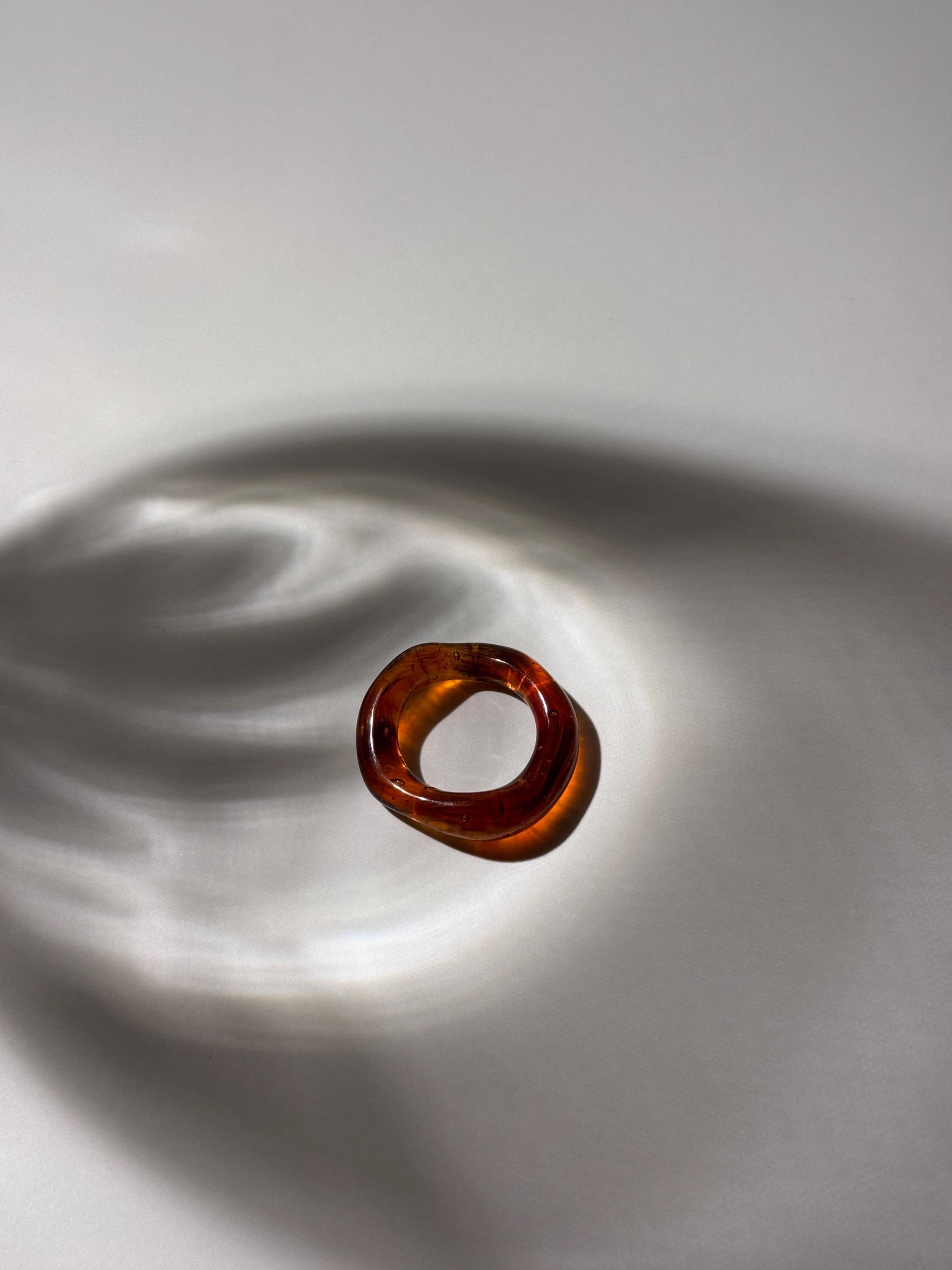Salted caramel coloured Glass Ring