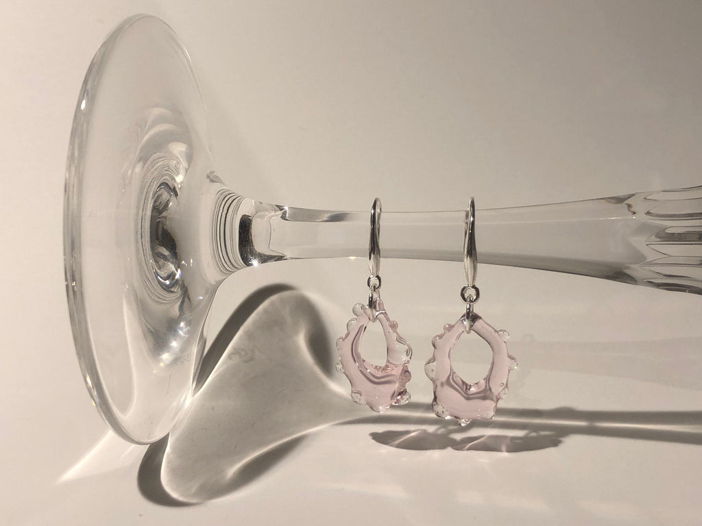Translucent Rose Glass Earrings