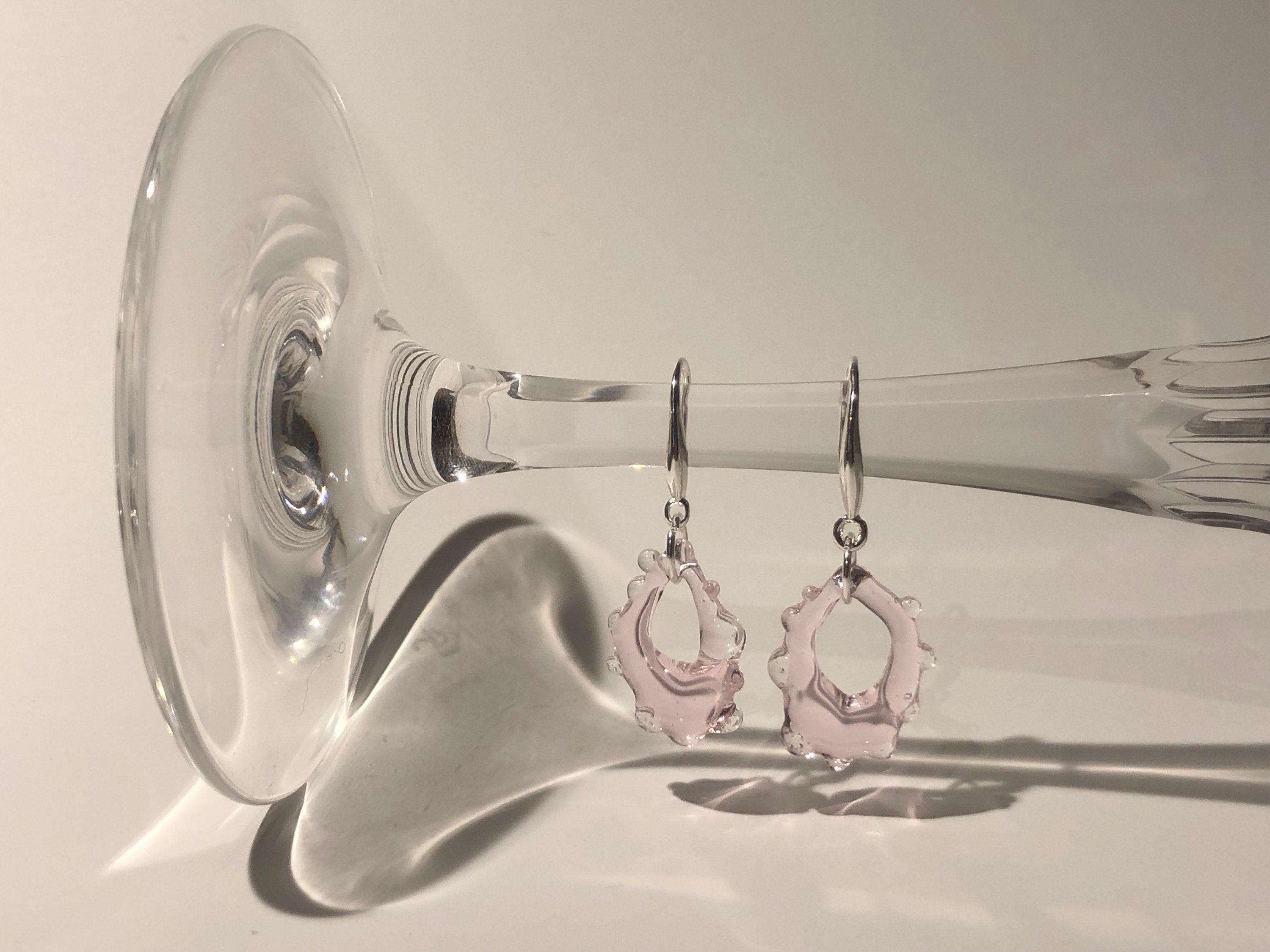 Translucent Rose Glass Earrings