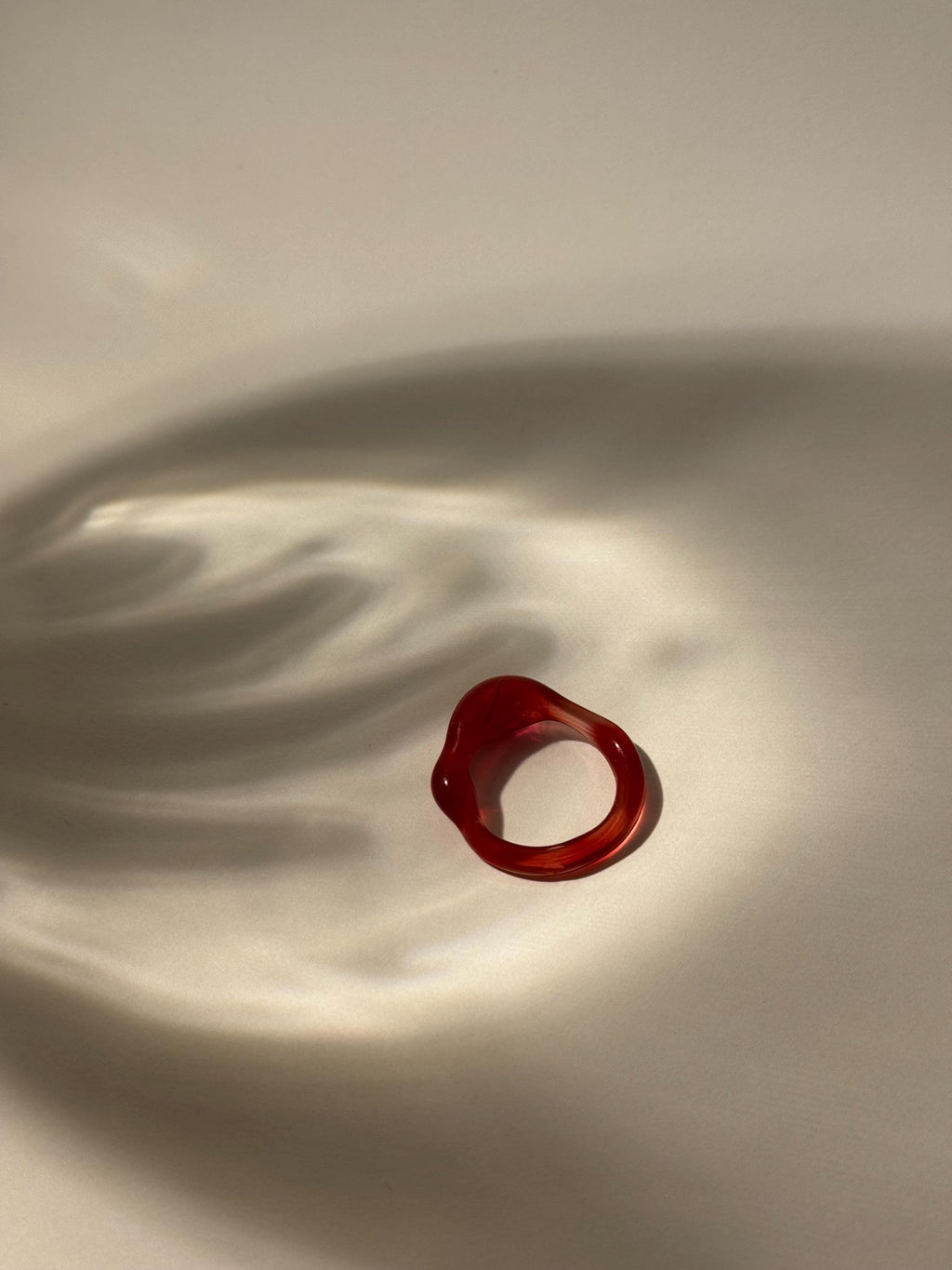 Dainty Red Glass Ring