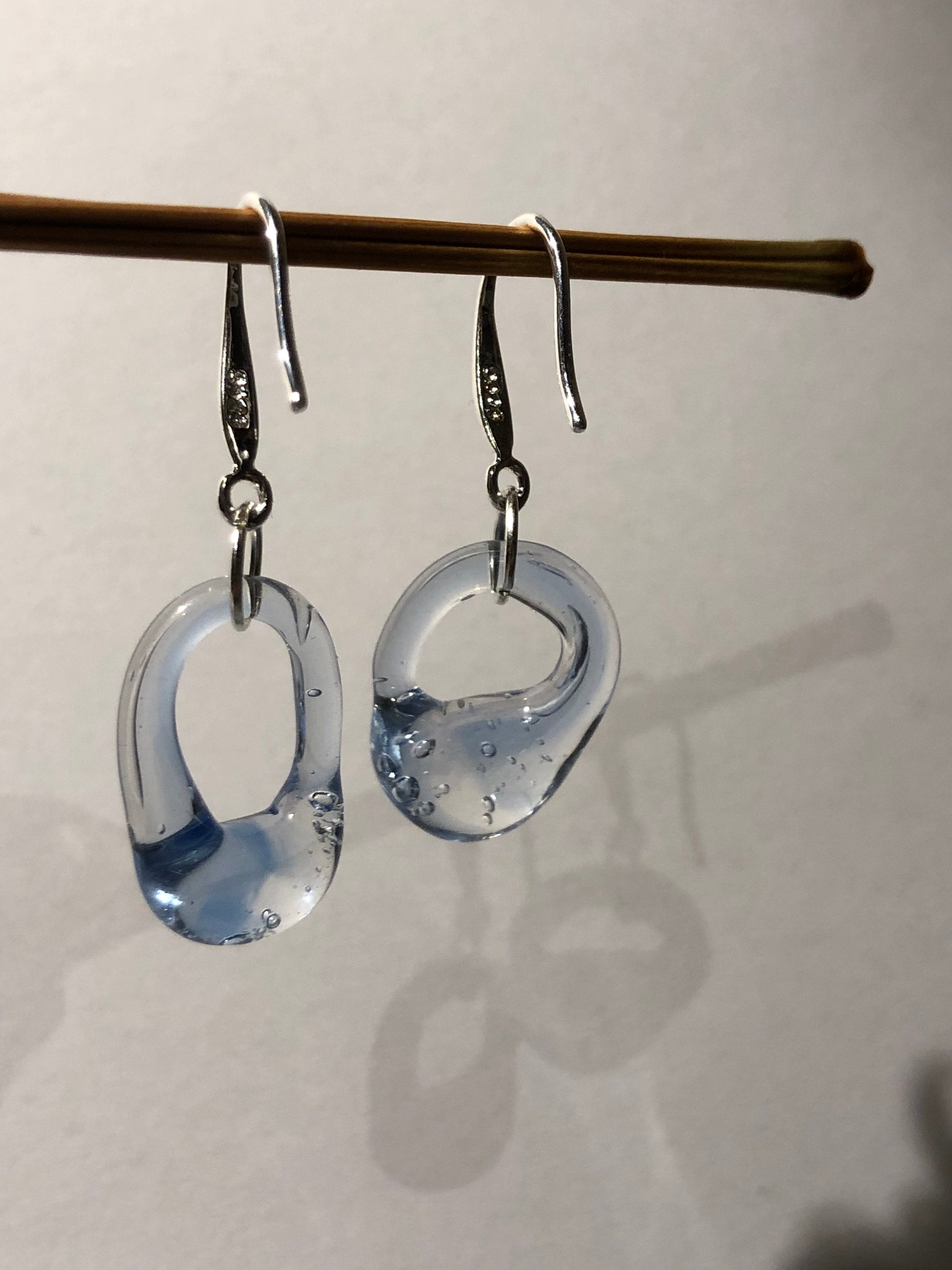 TIny Blue Glass Earrings