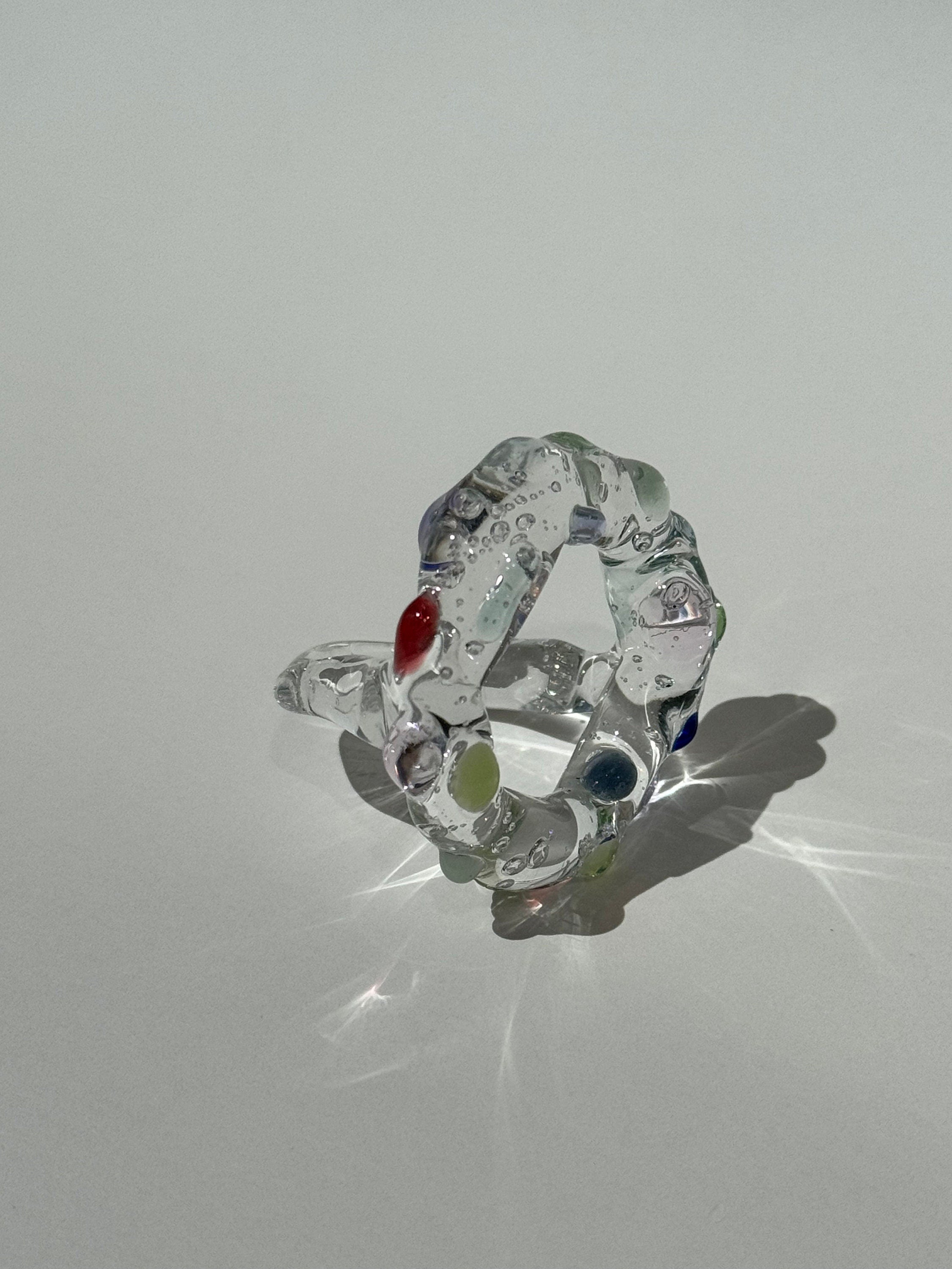 Colourful Circle Glass Ring