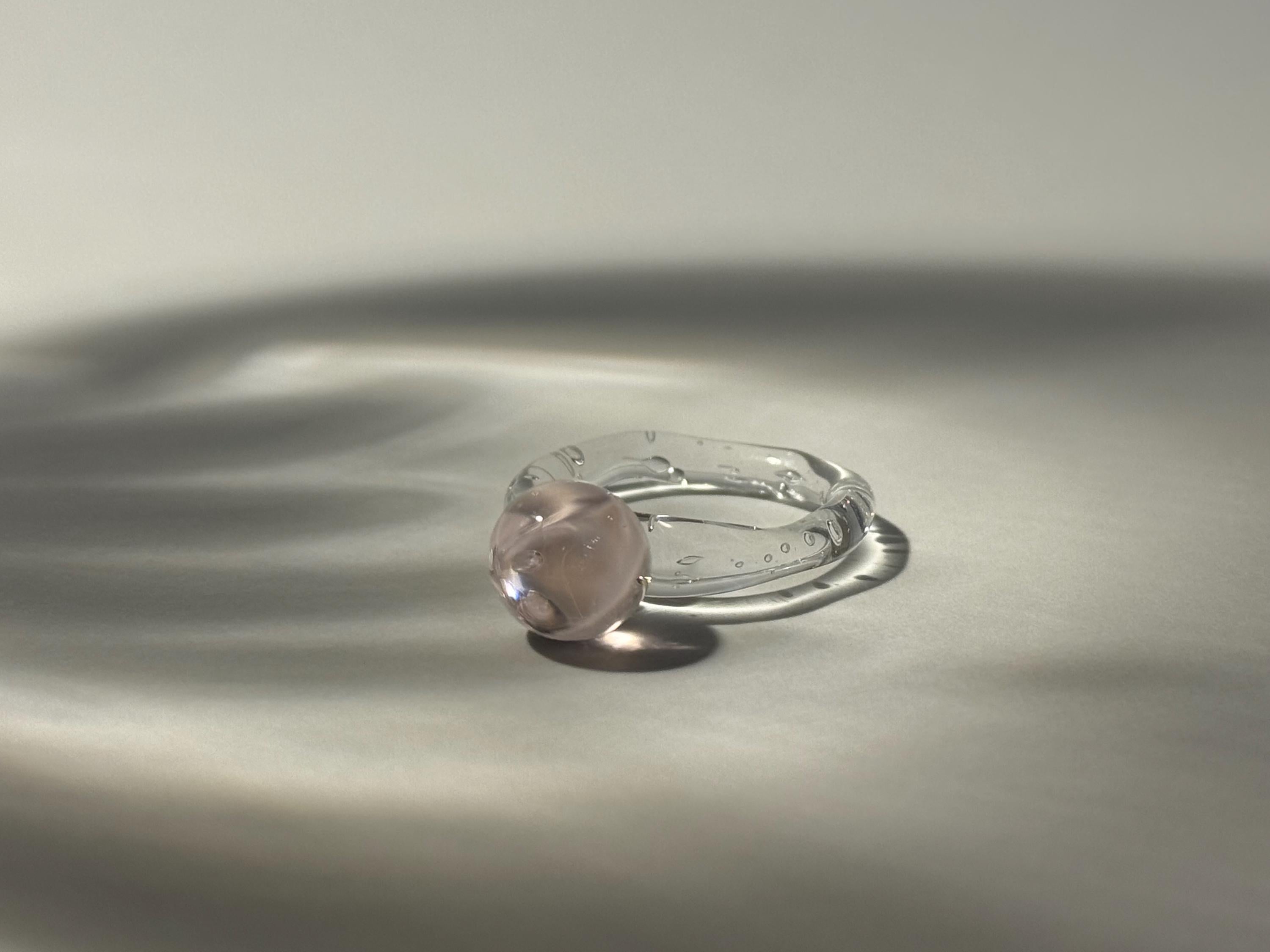 Rose drop Glass Ring