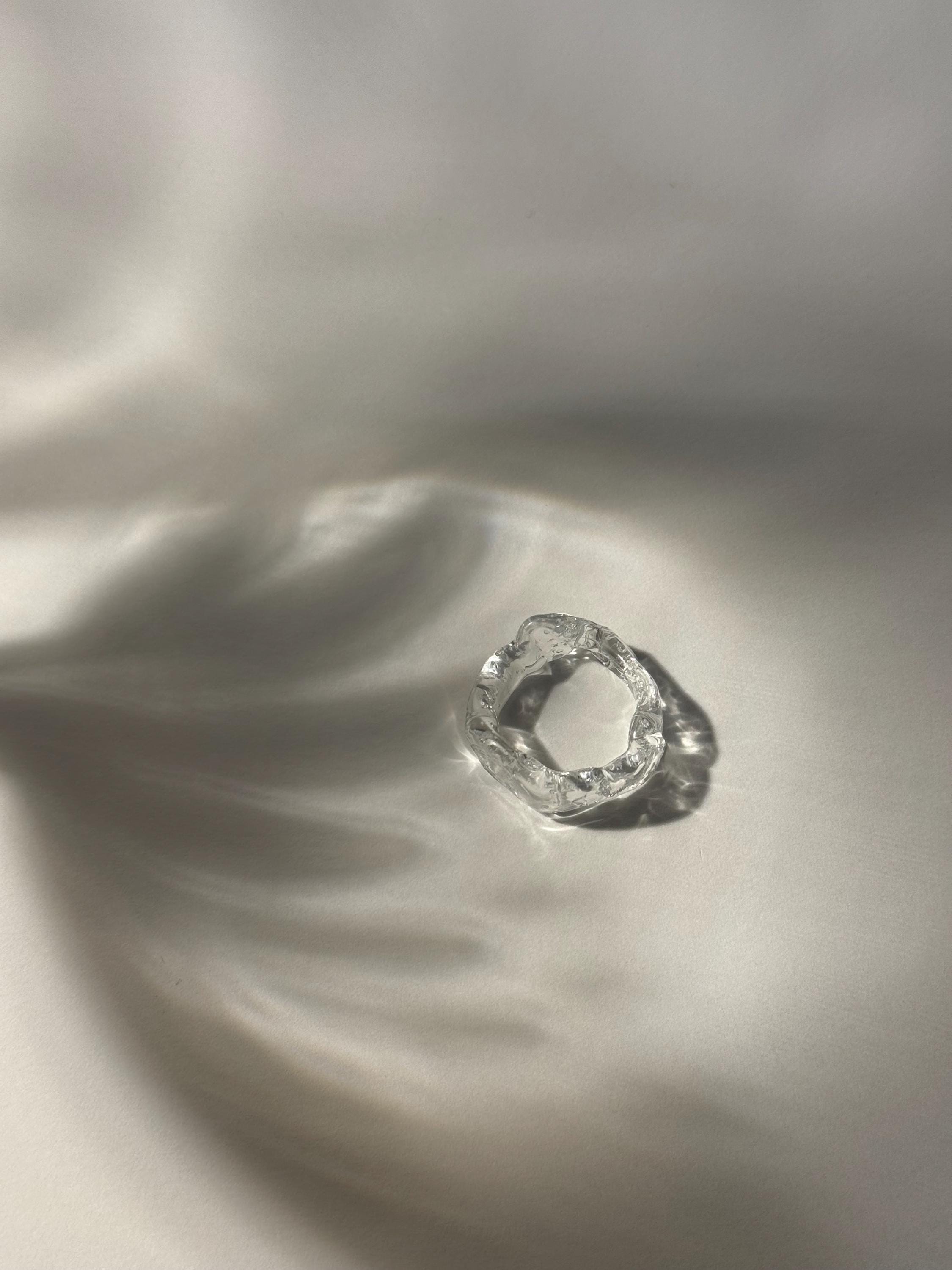 Clear Rustic Glass Ring