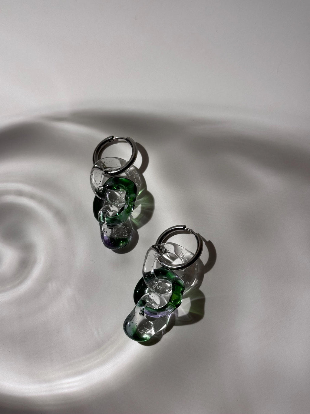 Purple and Green Earrings