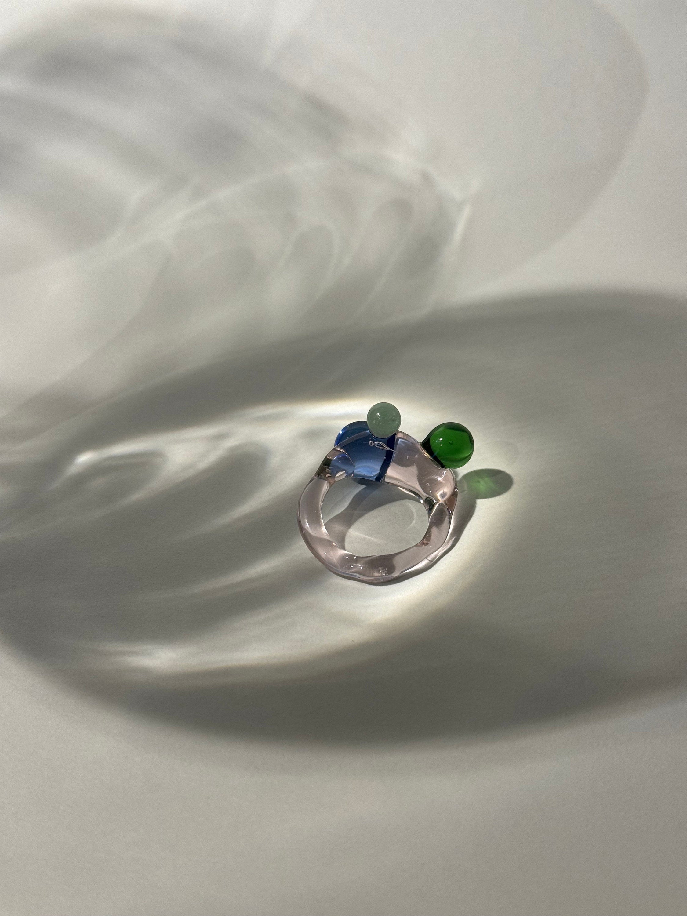 Playful colourful Glass Ring