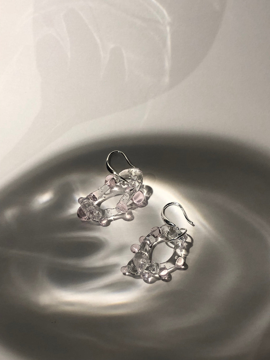 Rose dotted Circle Earrings