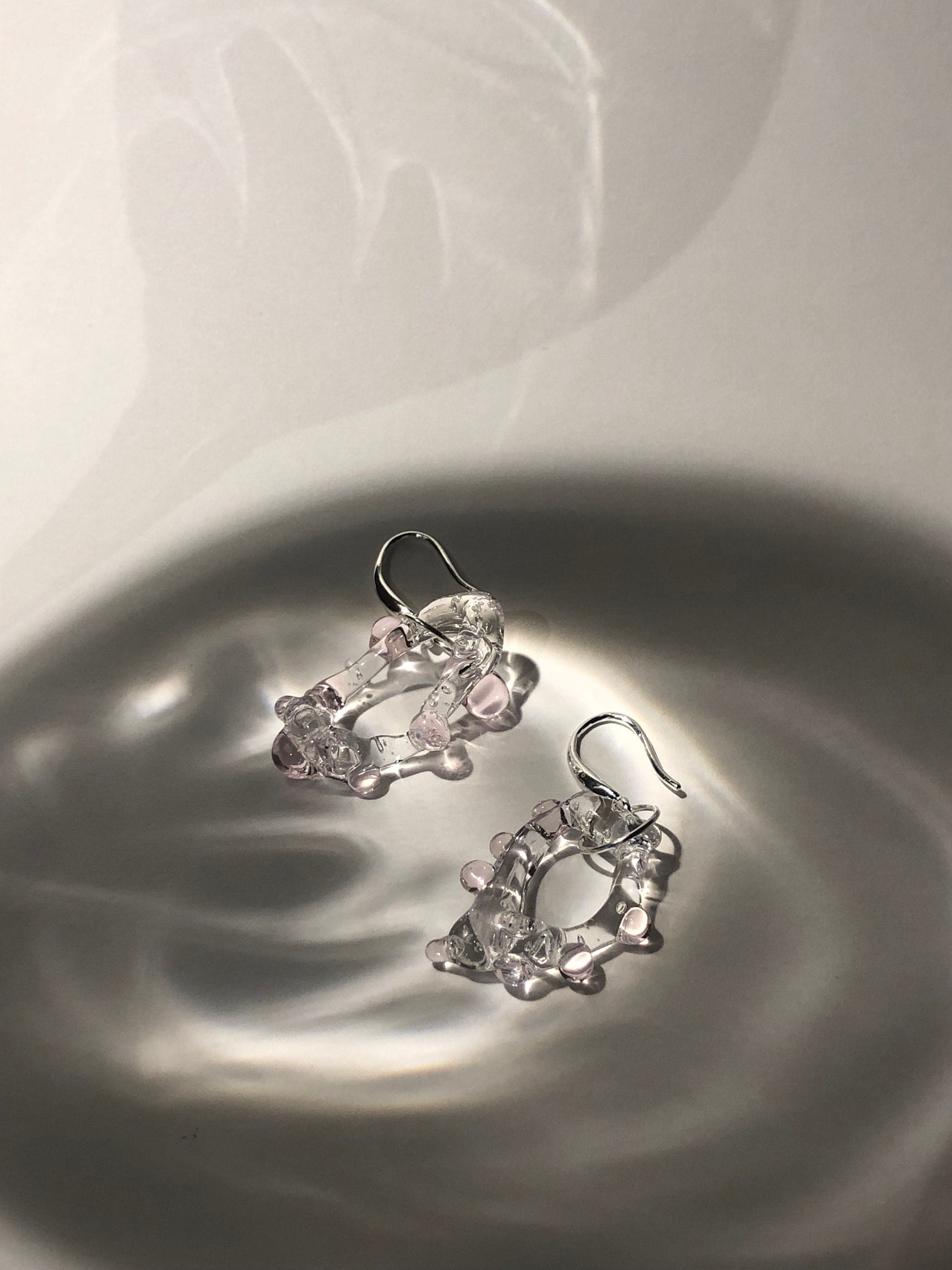 Rose dotted Circle Earrings