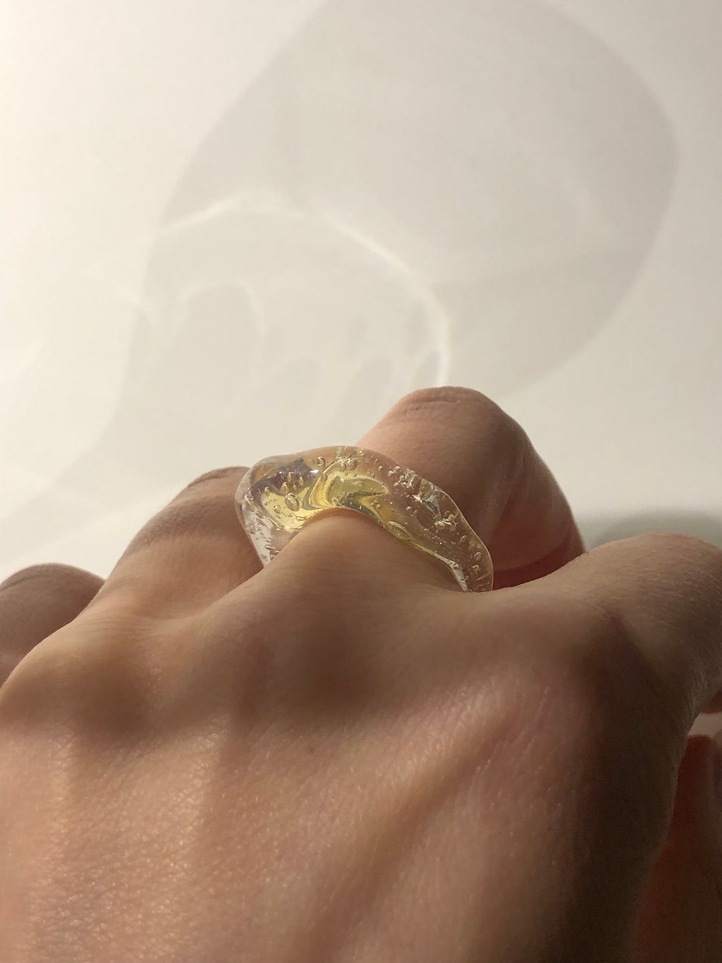 Yellow sunshine Glass Ring