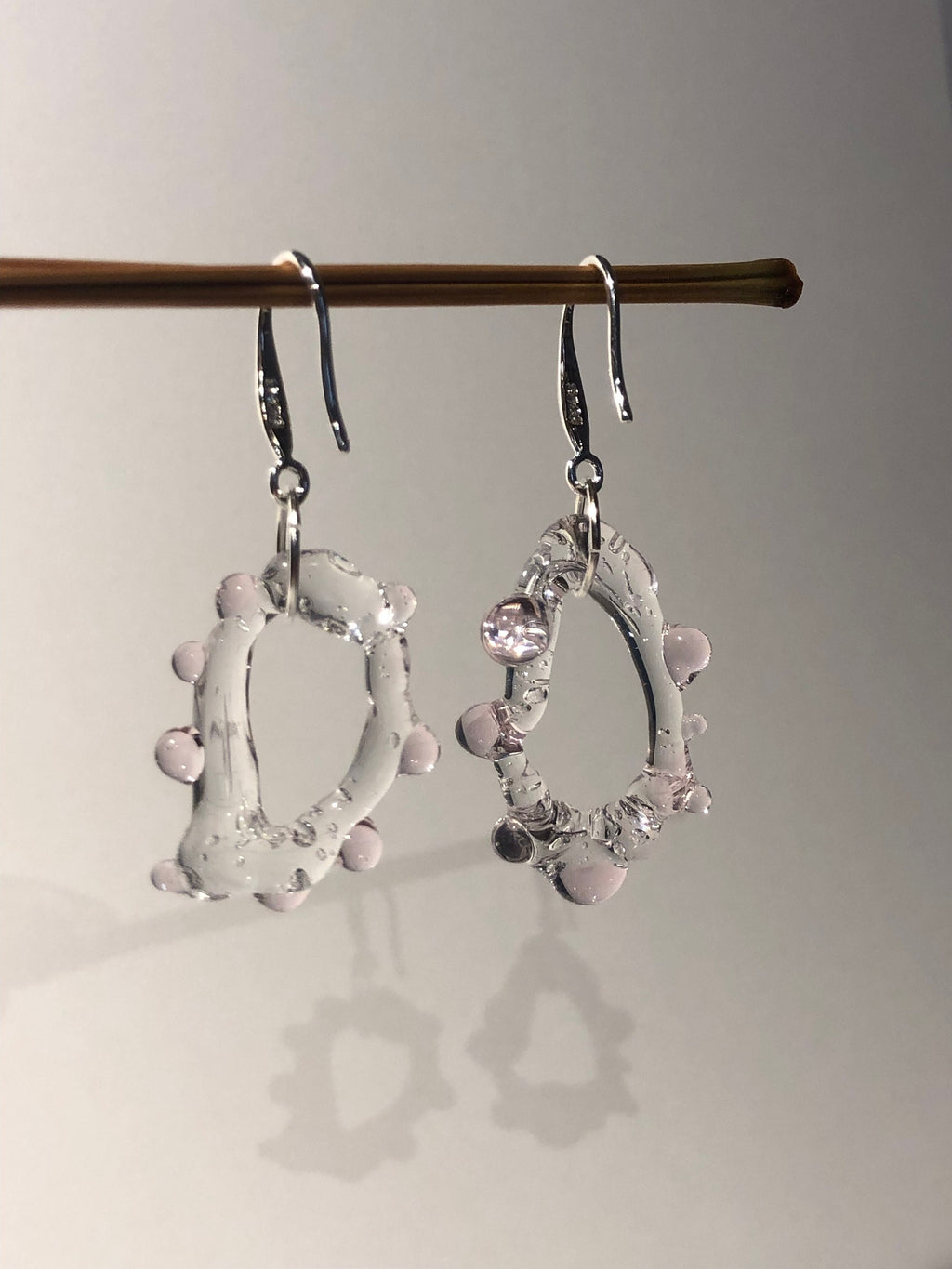 Rose dotted Circle Earrings