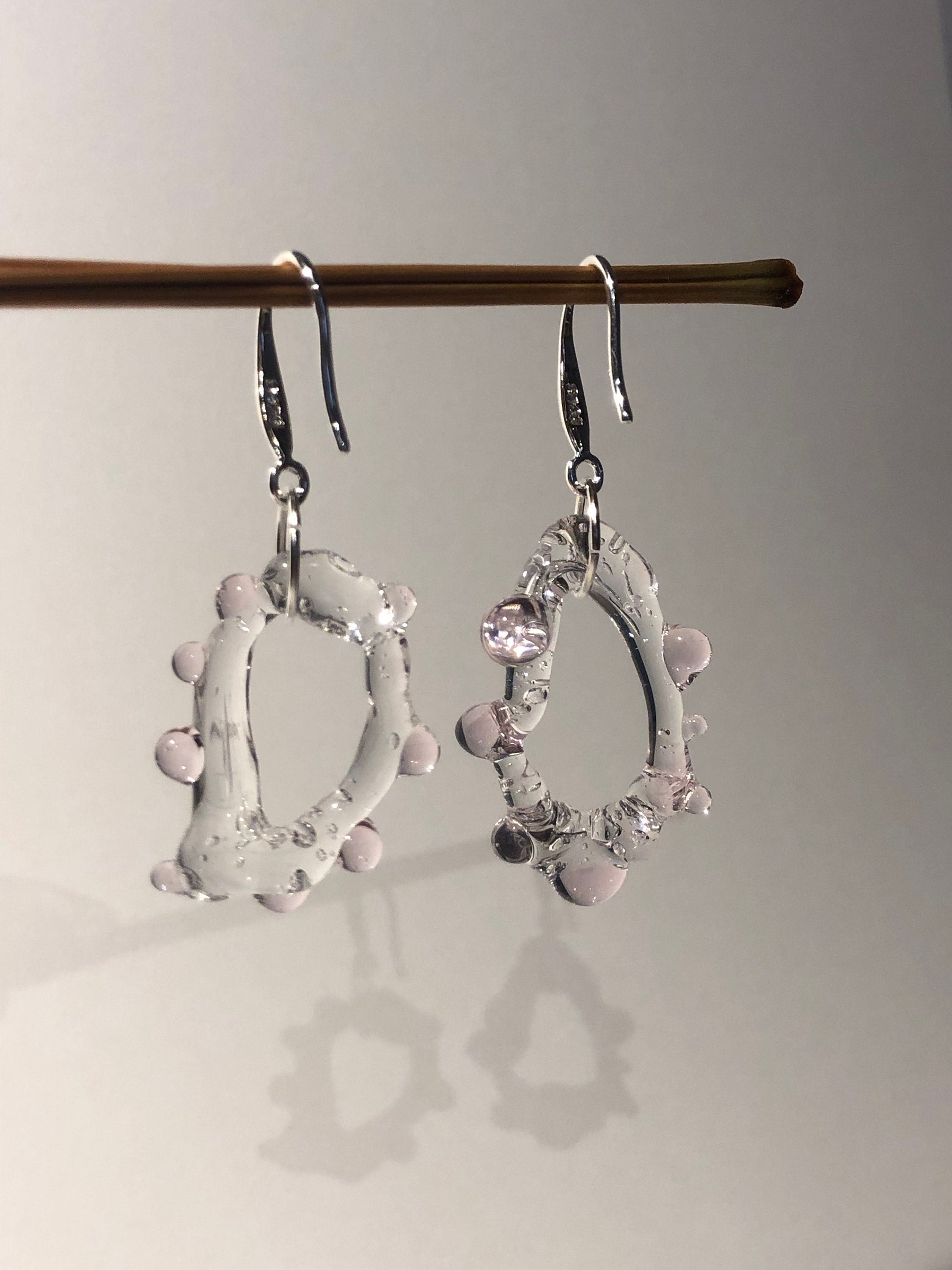 Rose dotted Circle Earrings