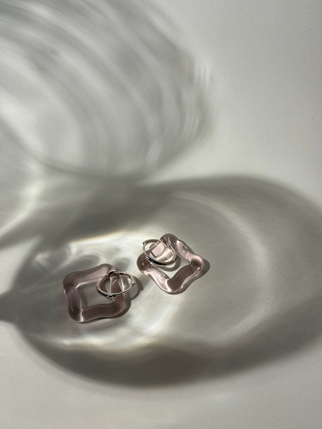 Square Rose Hoop Earrings