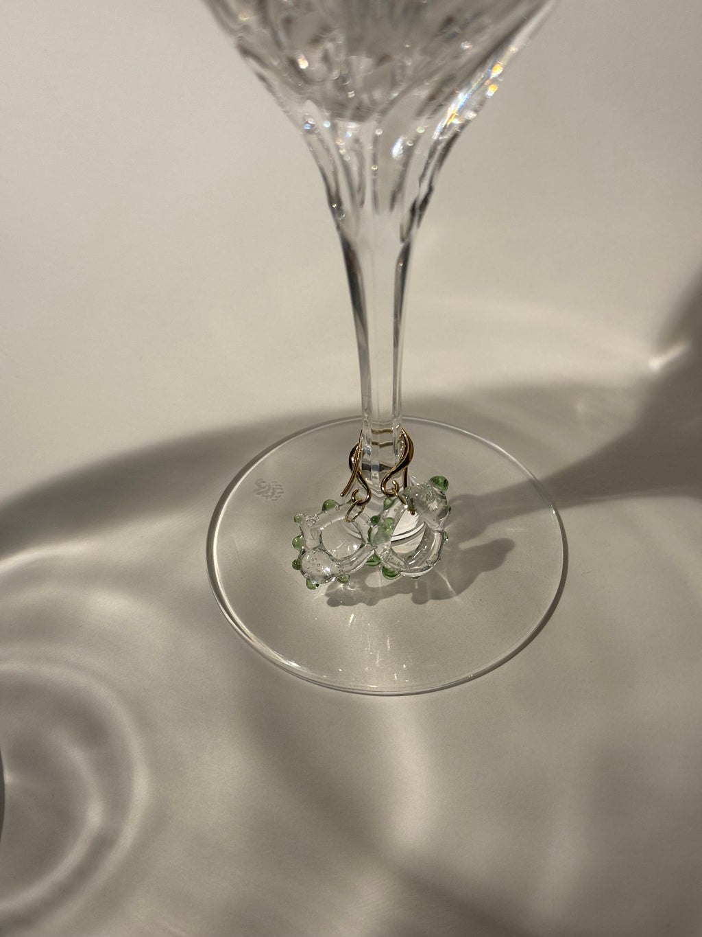 Green dotted Glass Earrings
