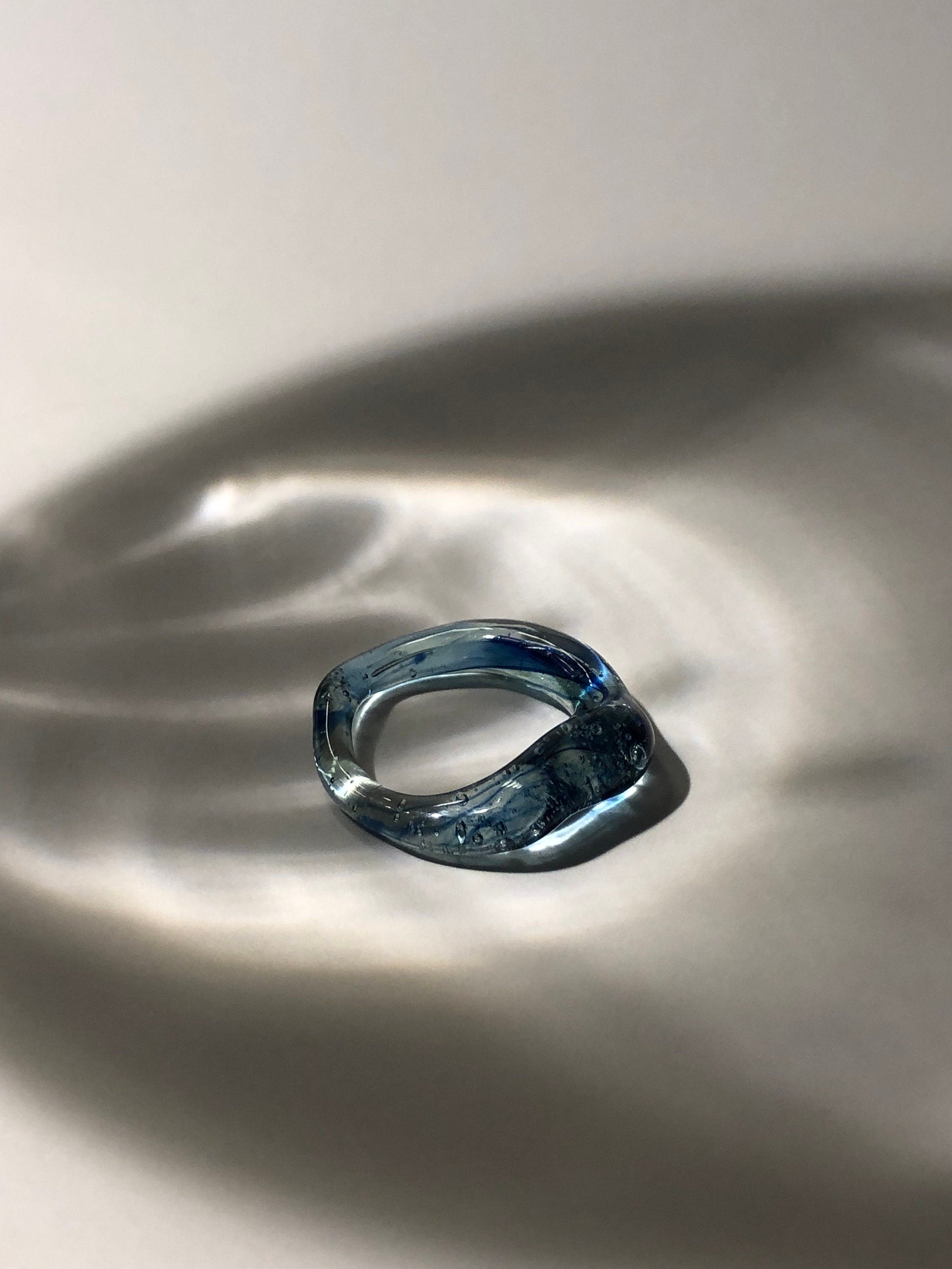 Ocean blue Glass Ring
