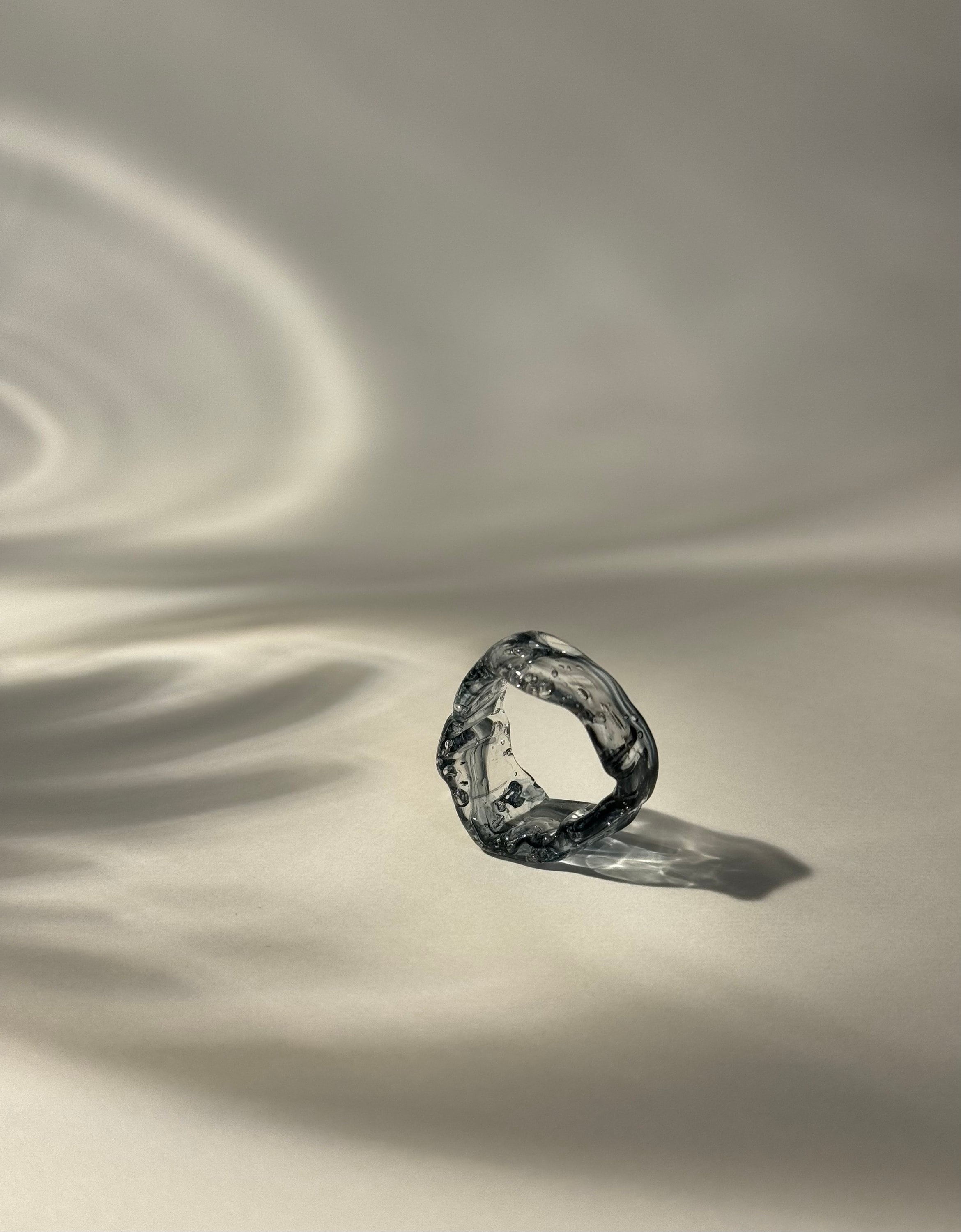 Black Swirl Glass Ring