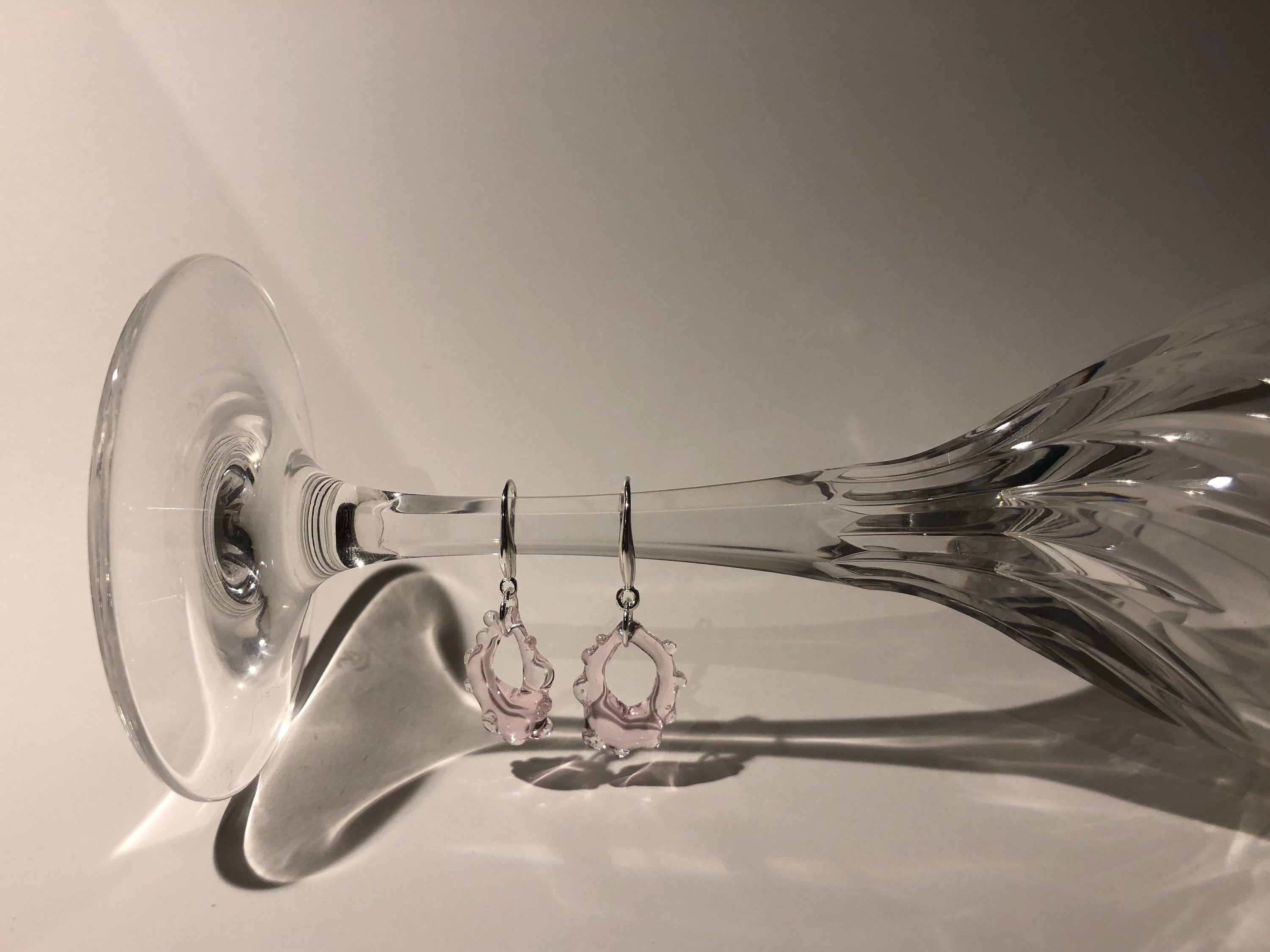 Translucent Rose Glass Earrings