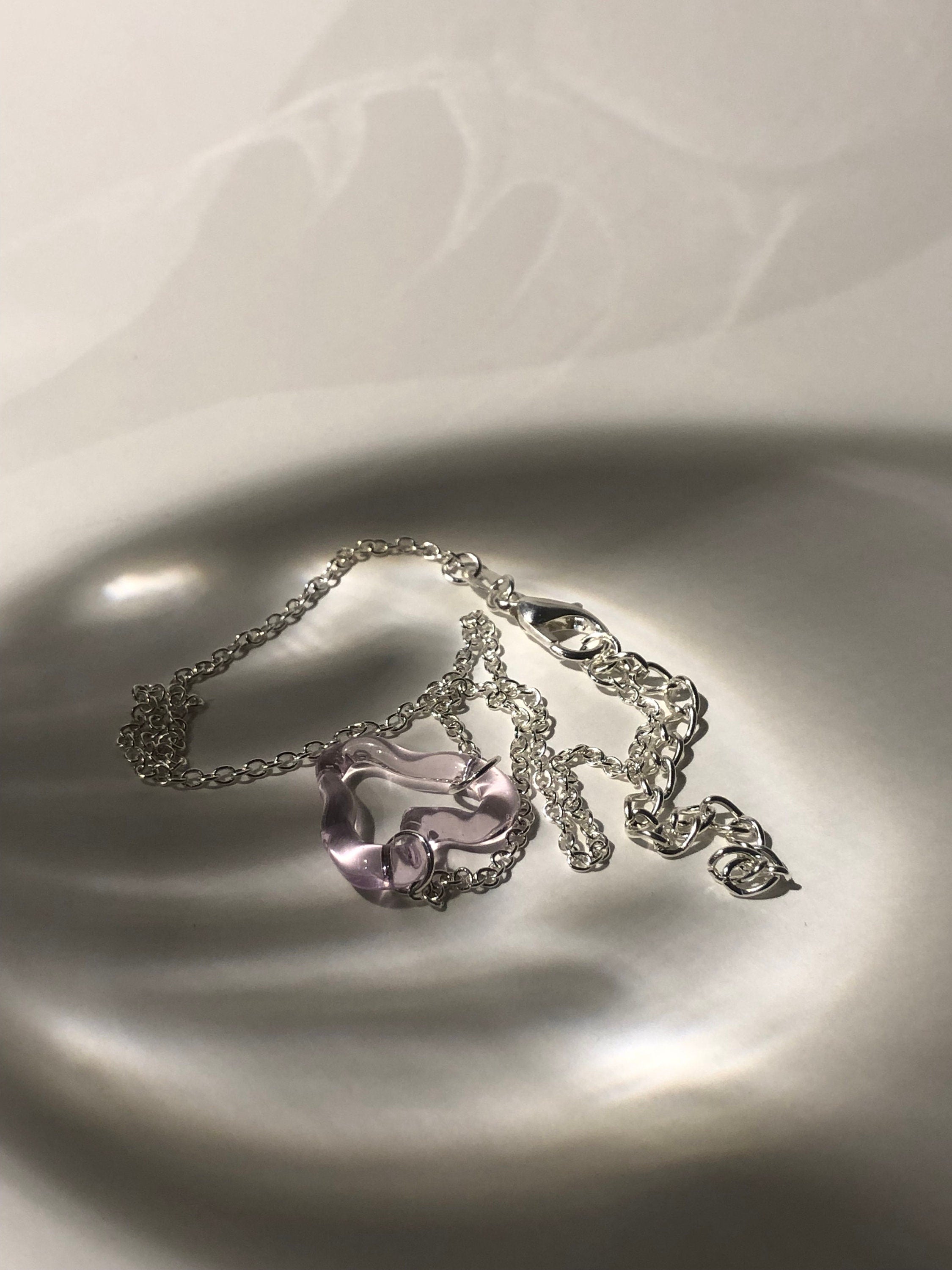 Rose Heart Glass Choker