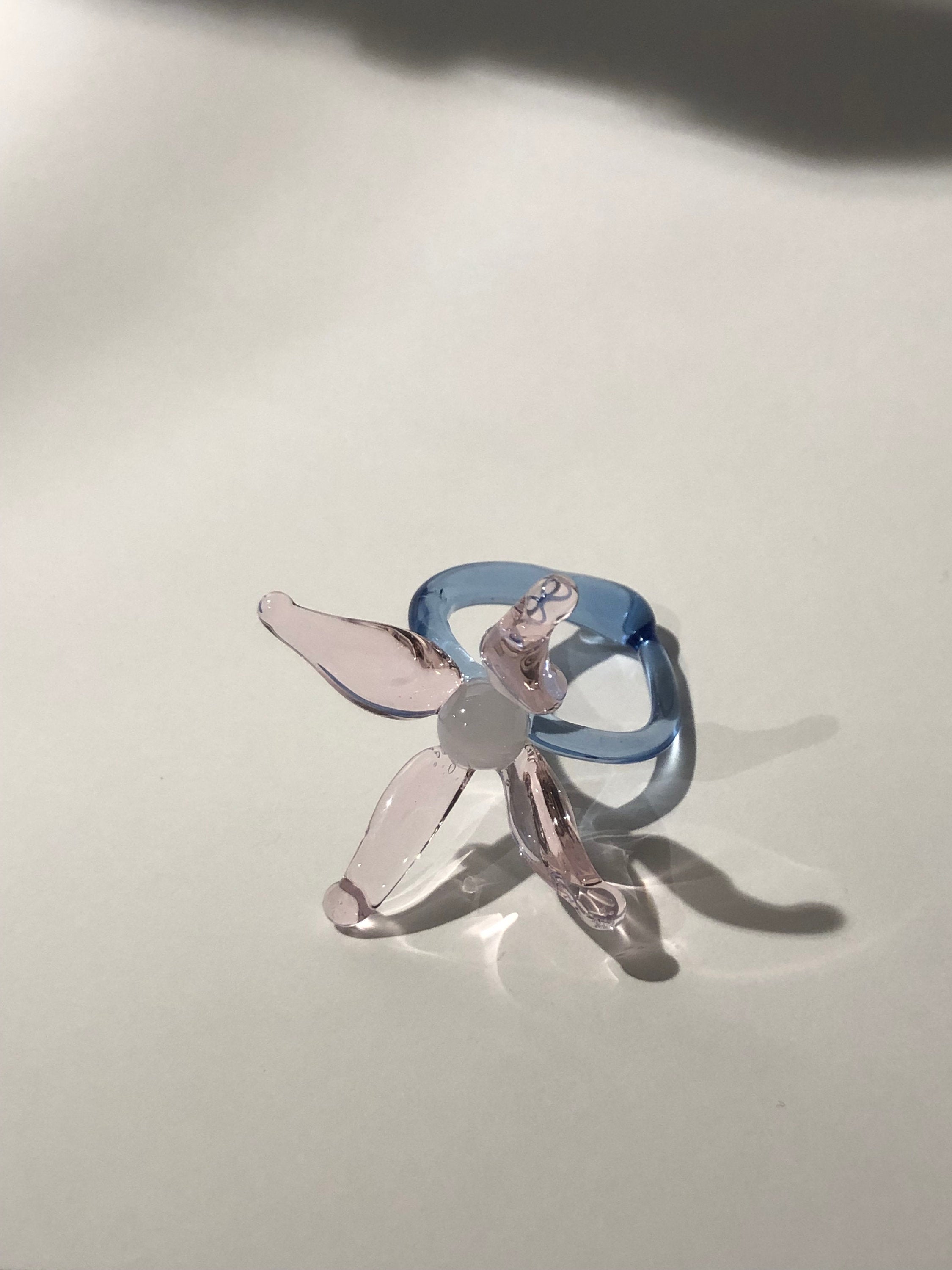 Blue lily blossom ring