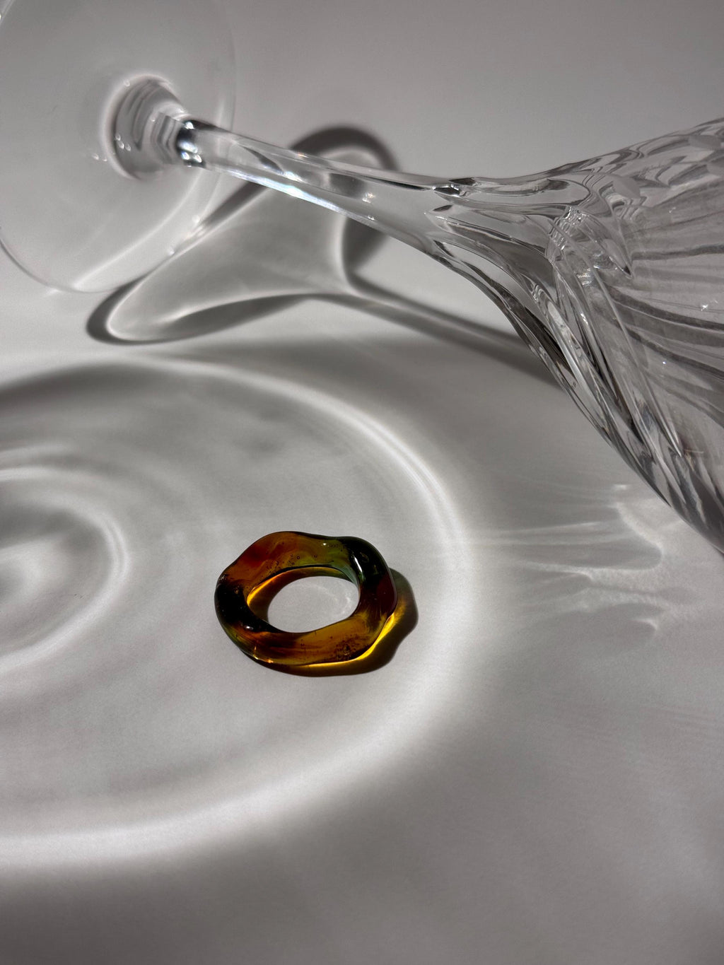 Autumn Leaves Inspired Glass Ring