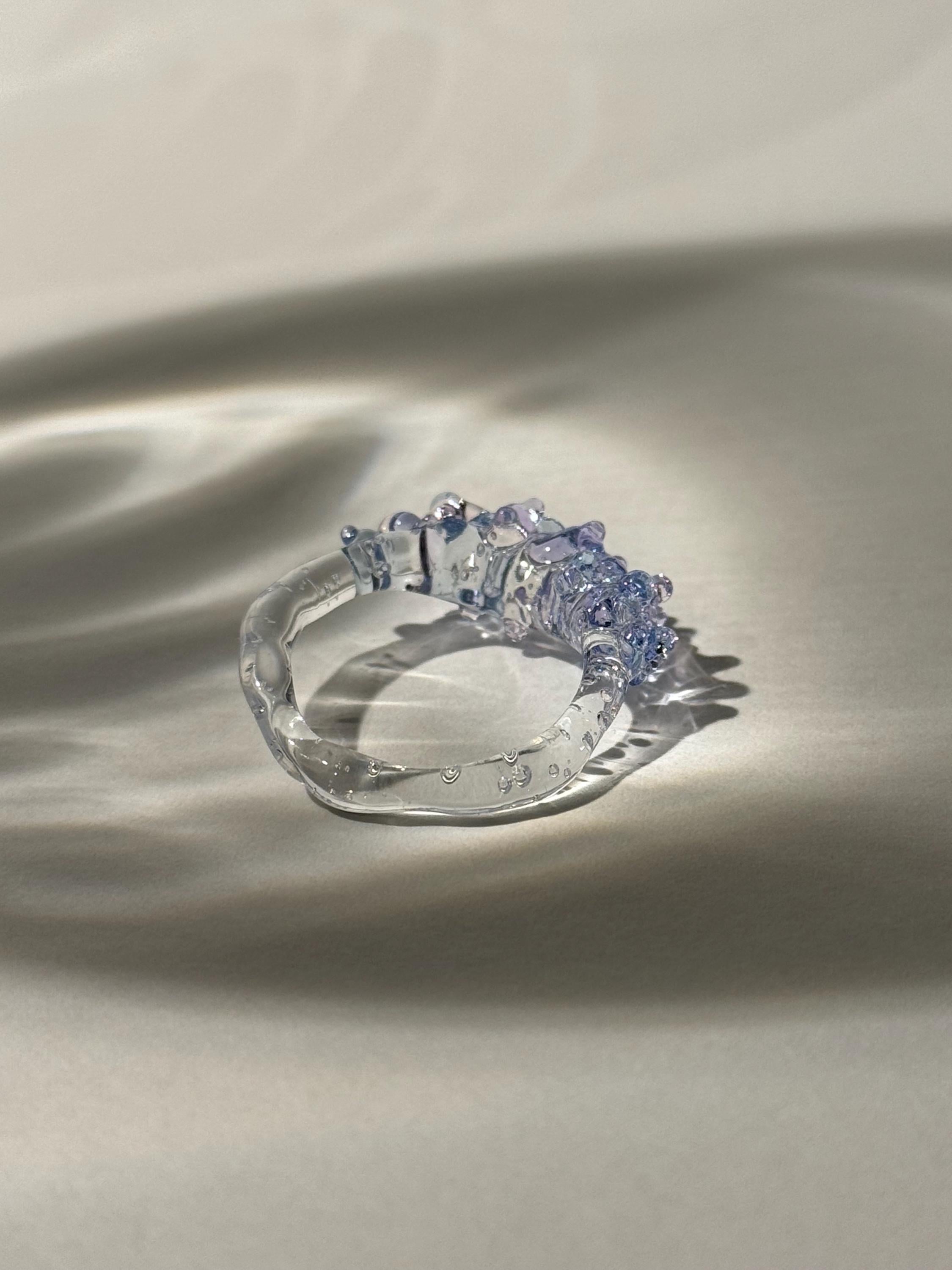 Lively Pink and Blue Glass Ring
