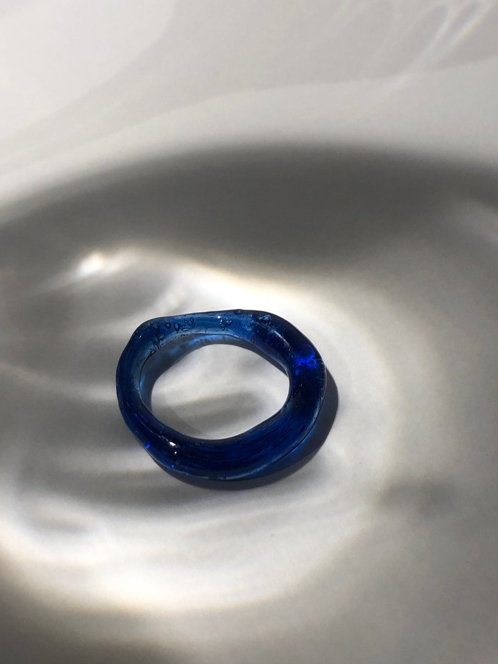 Deep blue Glass Ring