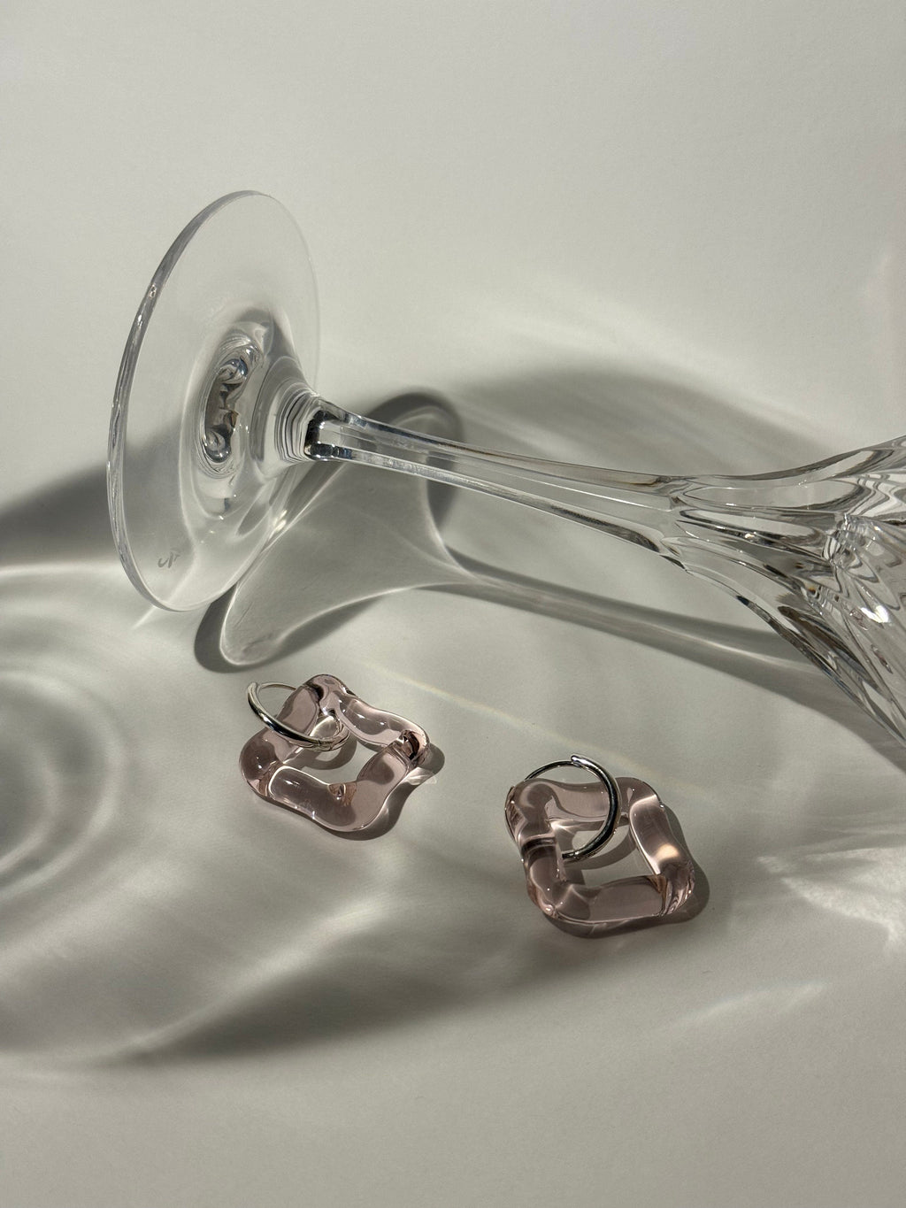 Square Rose Hoop Earrings