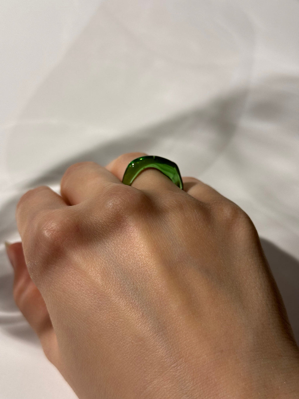 Vibrant Green Glass Ring