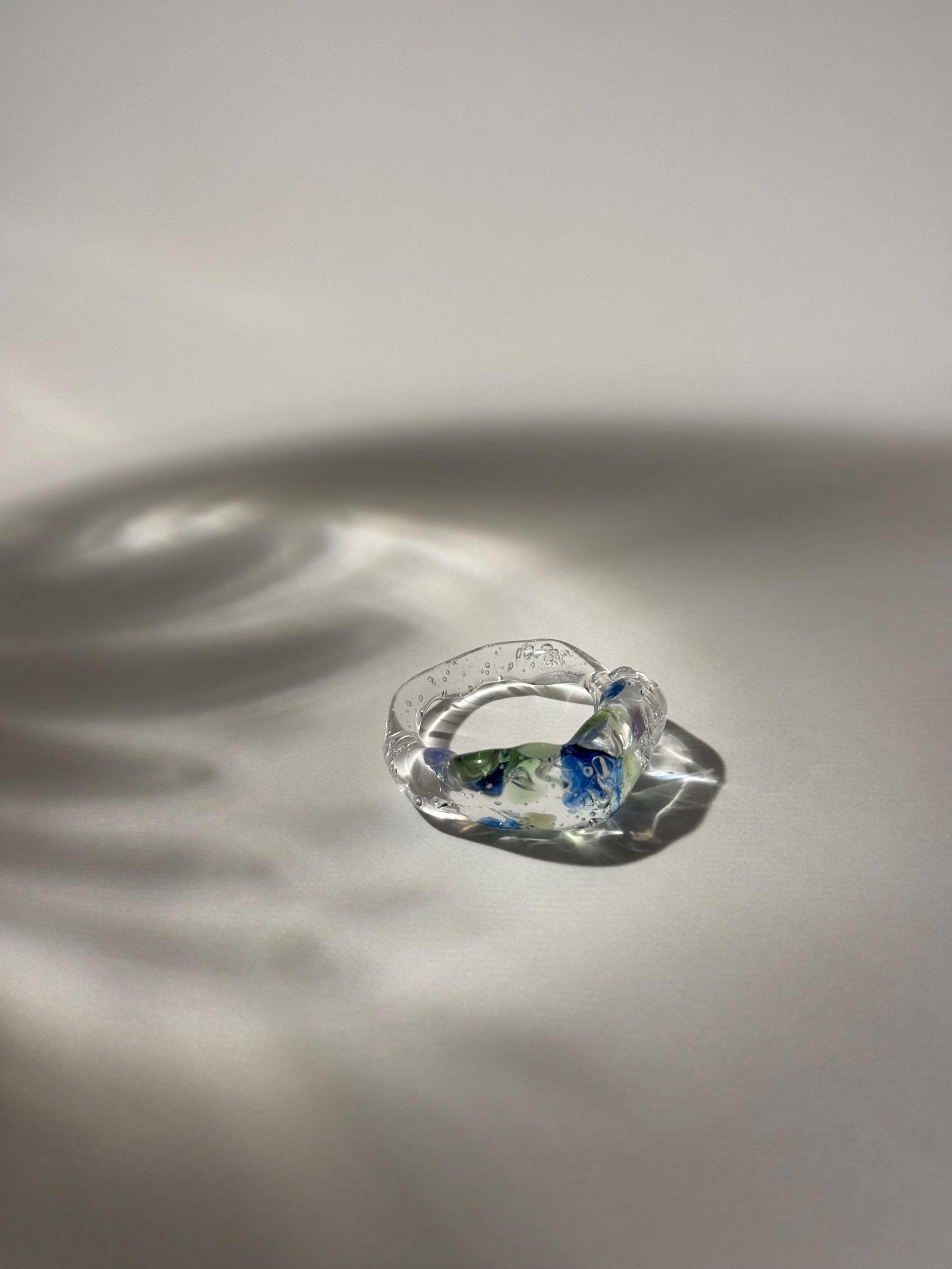 Dotted Colorful Glass Ring