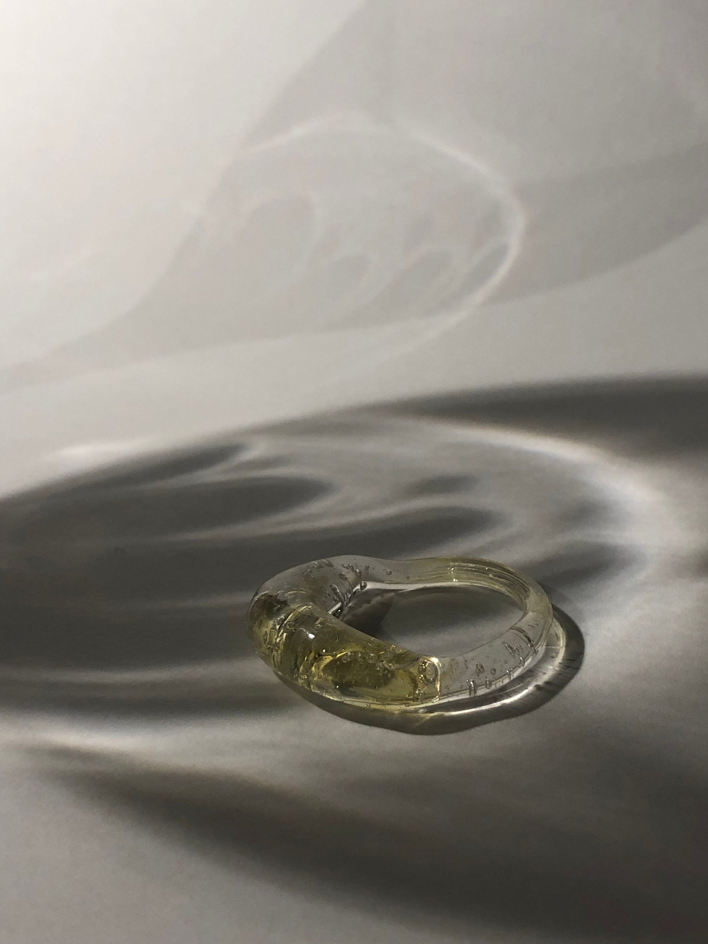 Yellow sunshine Glass Ring