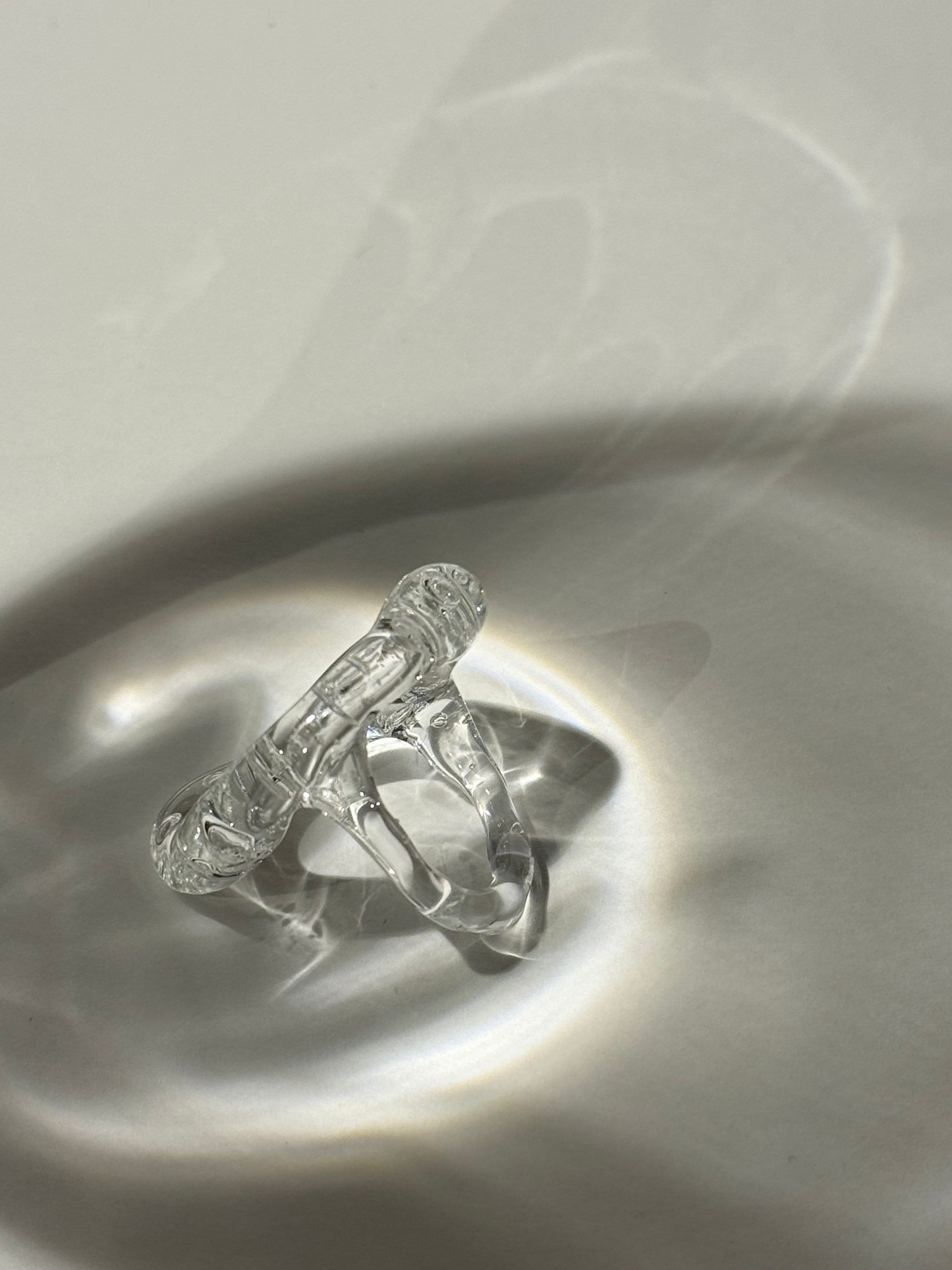 Clear Chunky Circle Glass Ring