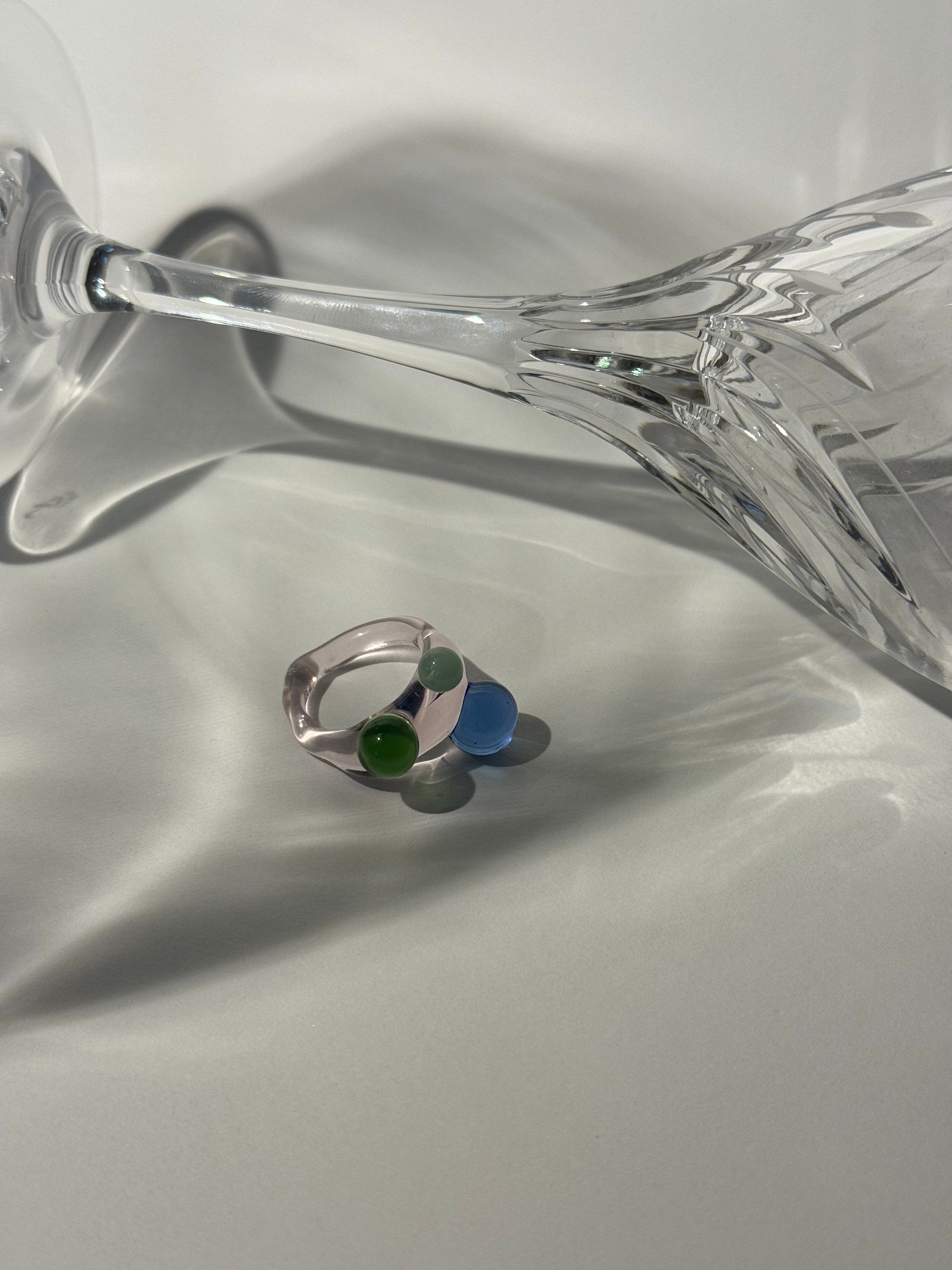 Playful colourful Glass Ring