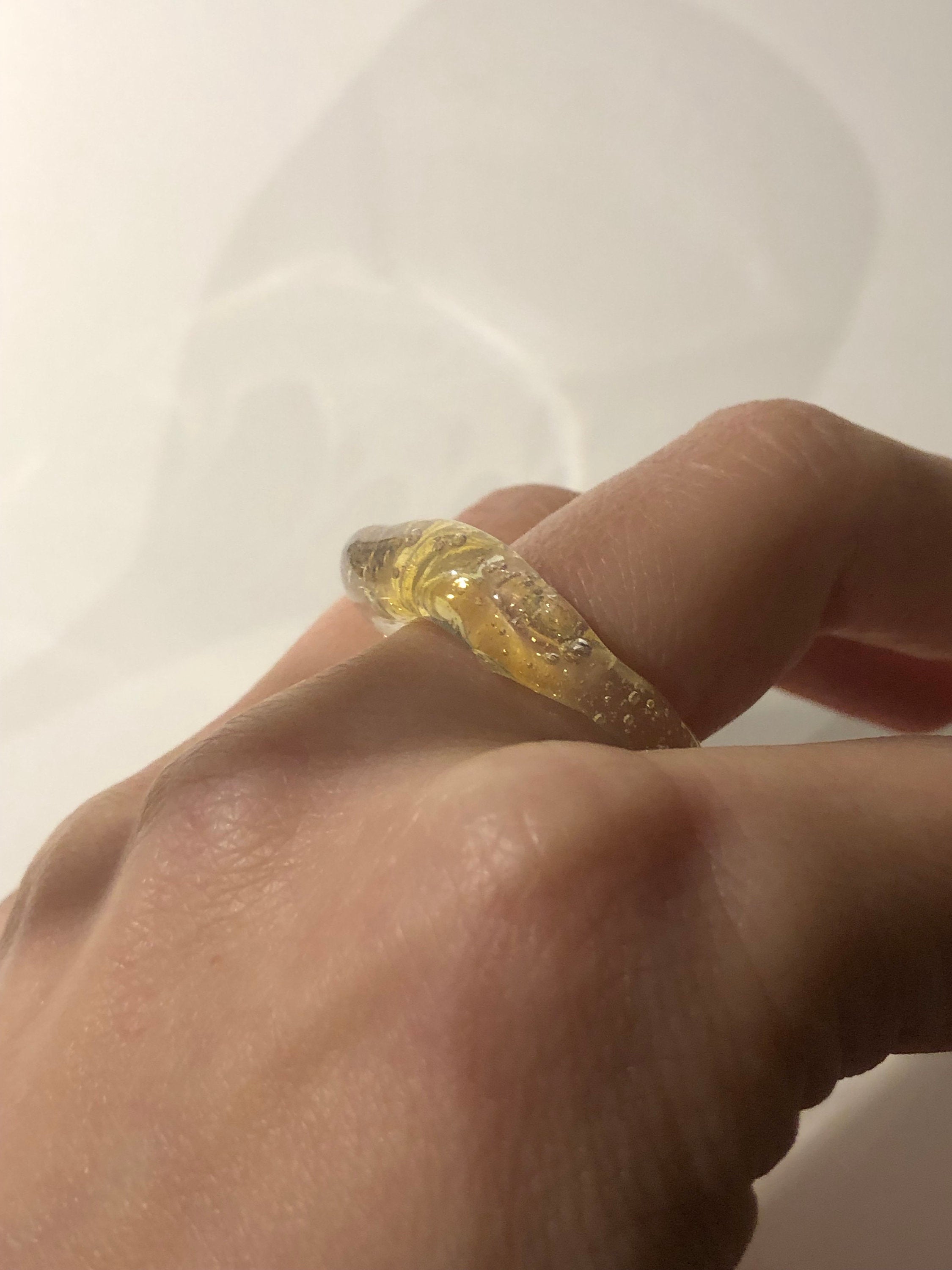 Yellow sunshine Glass Ring
