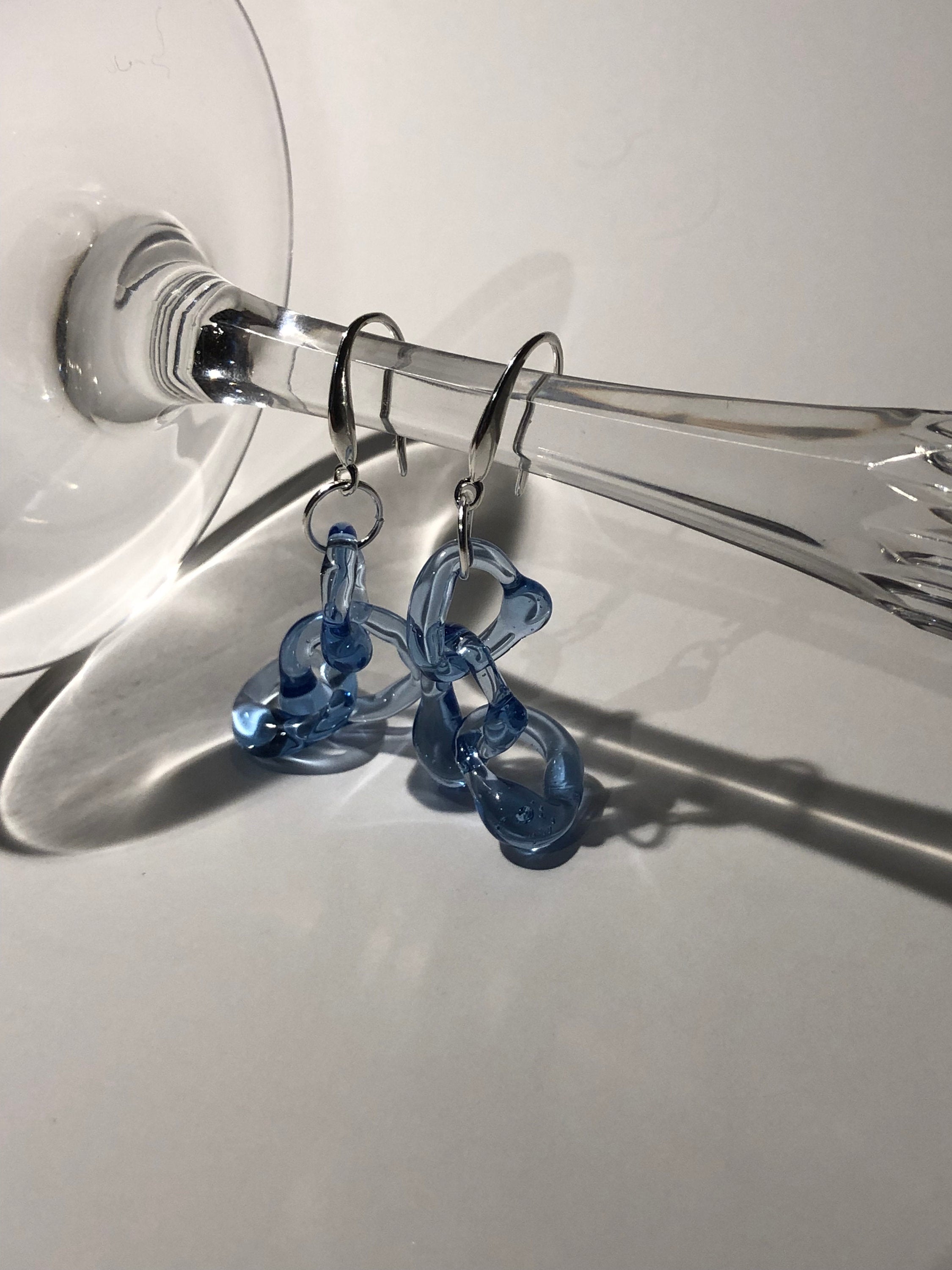 Exquisite Blue Borosilicate Glass Earrings