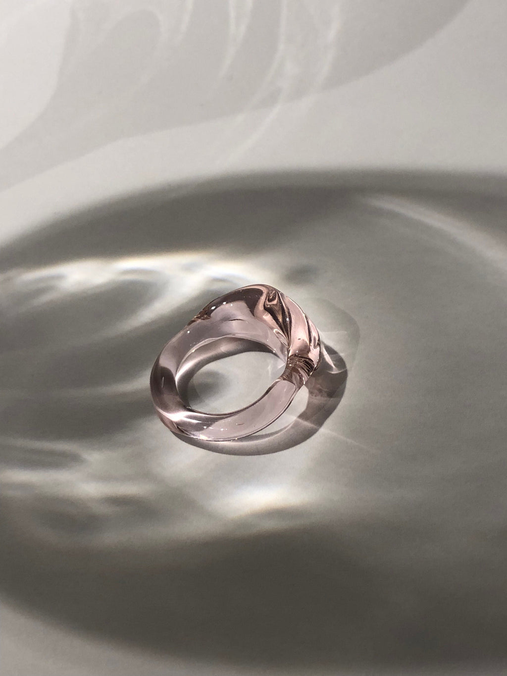 Chunky Rose Glass Ring