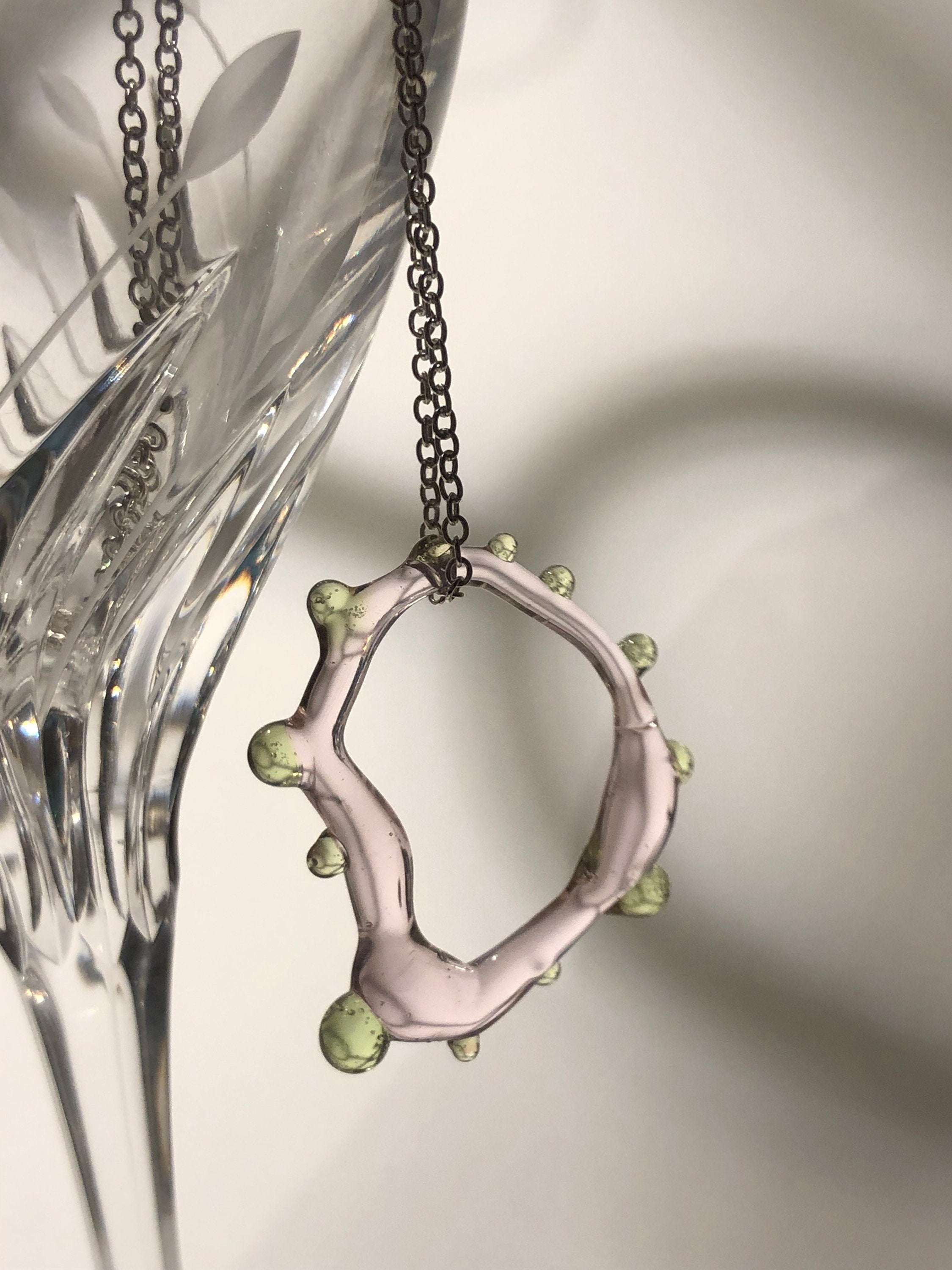 Organic Rose and Green Glass
