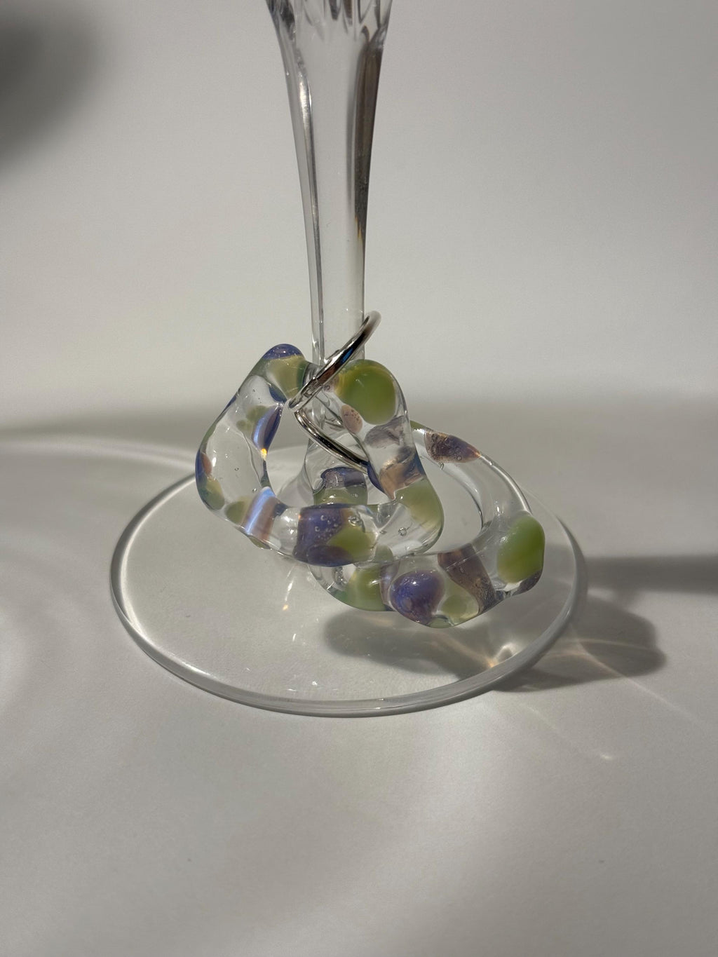 Squishy Green and Lilac Dotted Hoops