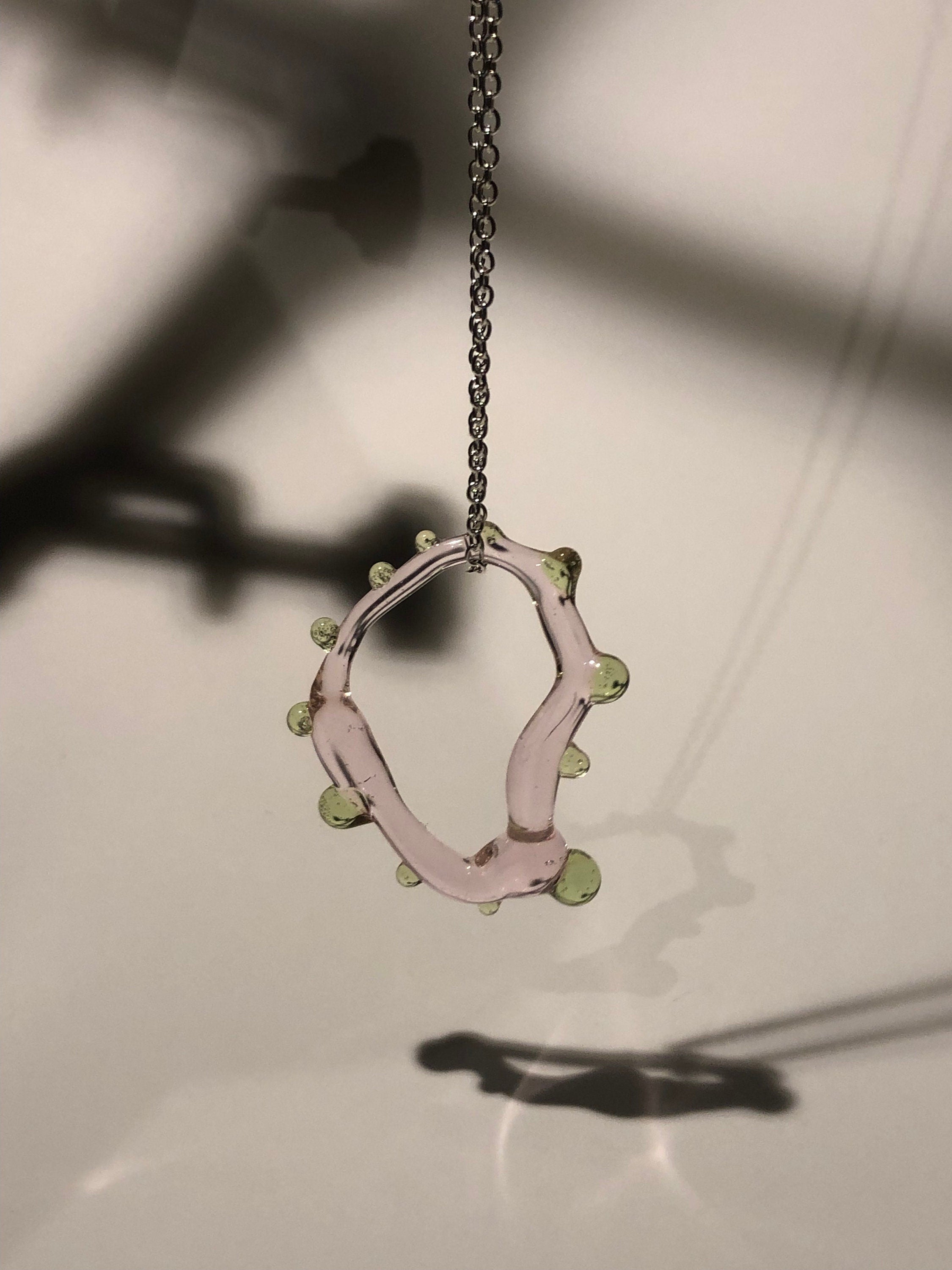 Organic Rose and Green Glass