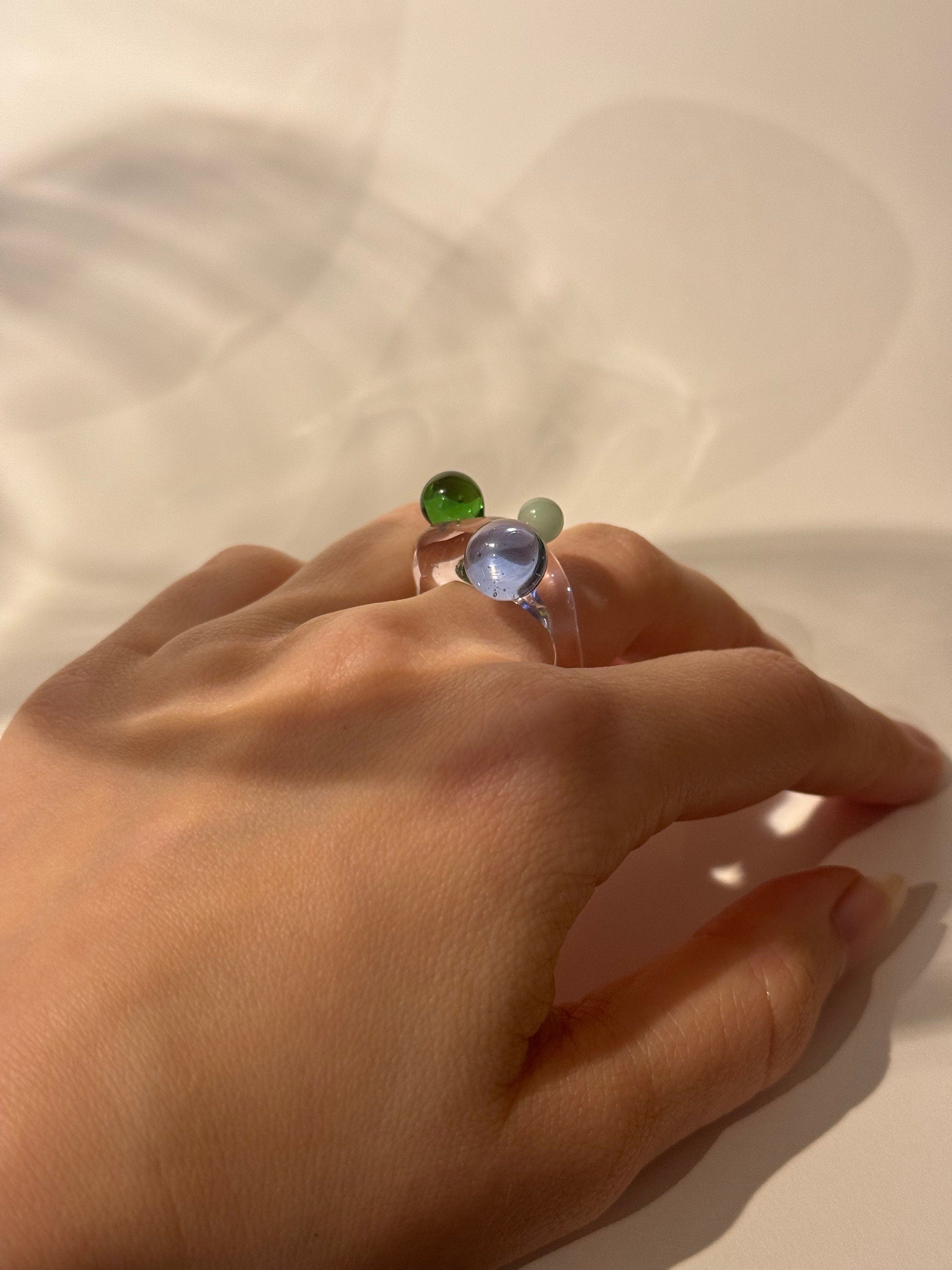 Playful colourful Glass Ring