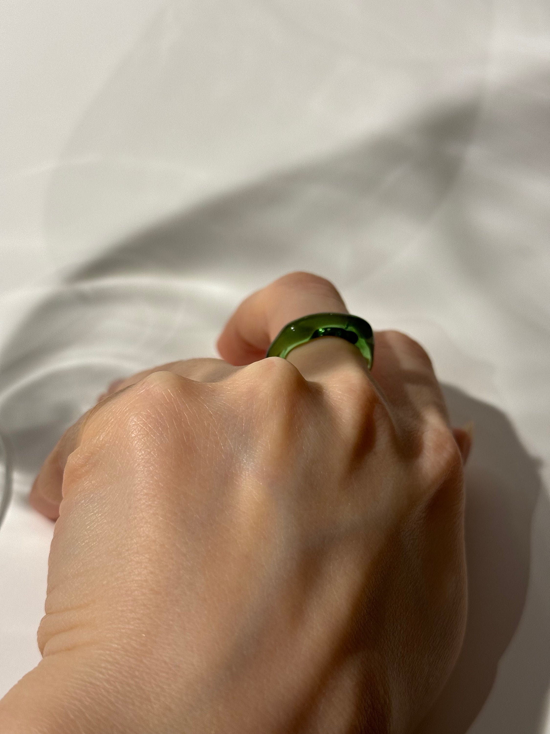 Vibrant Green Glass Ring