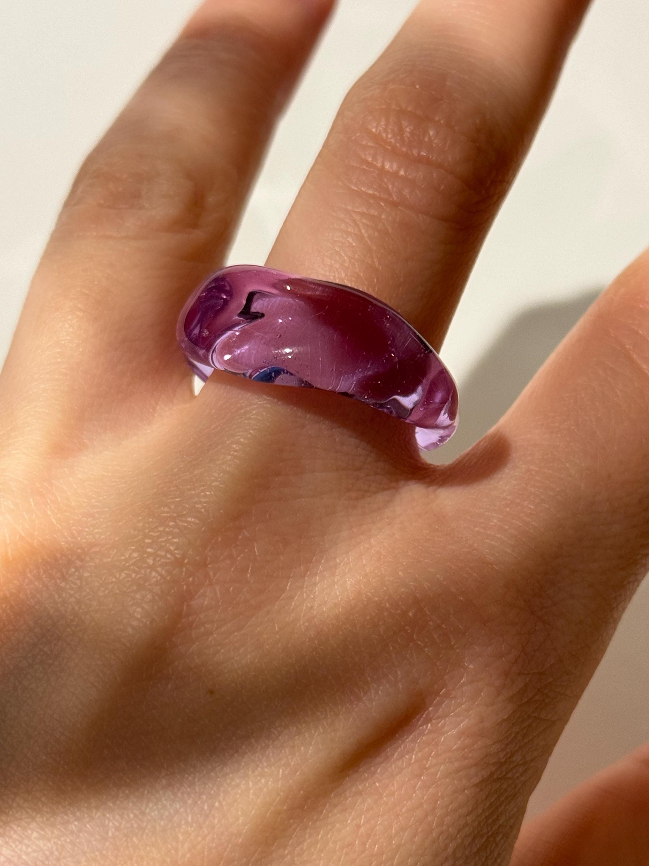 Chunky Purple Glass Ring