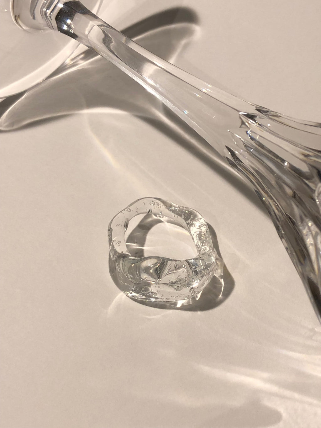 Chunky Clear Glass Ring