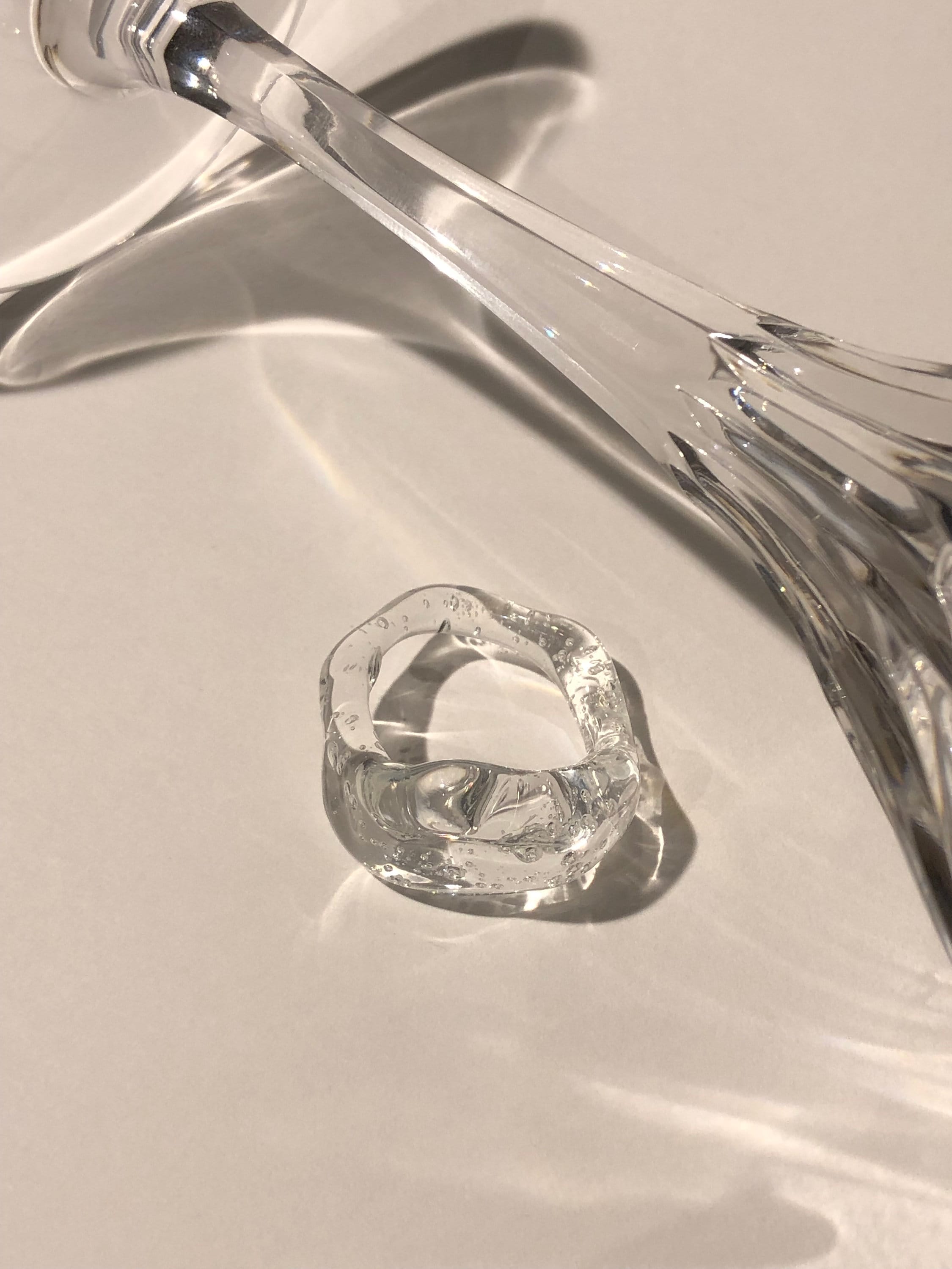 Chunky Clear Glass Ring