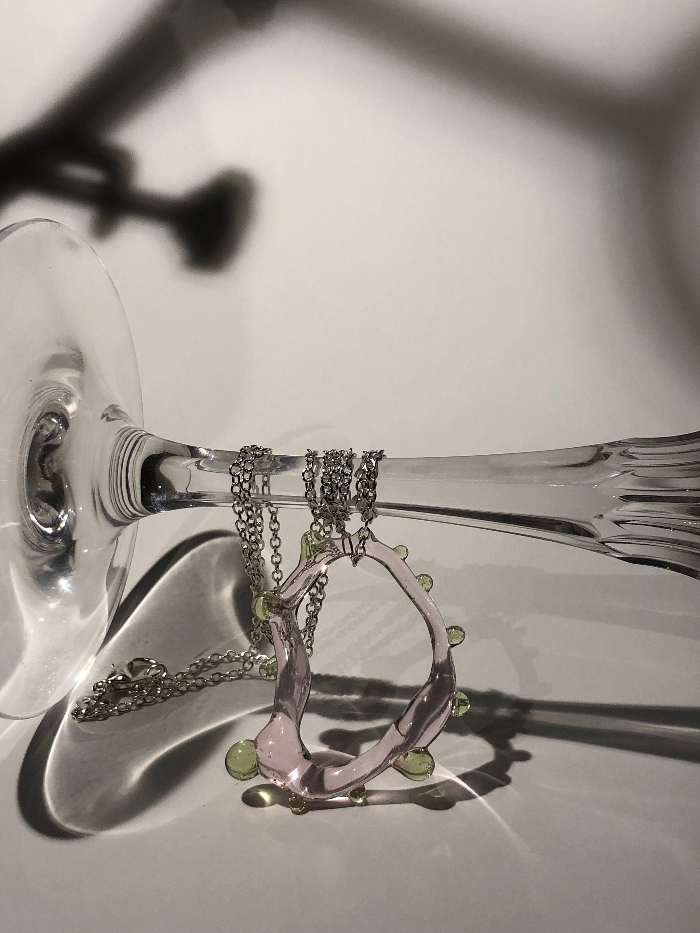 Organic Rose and Green Glass