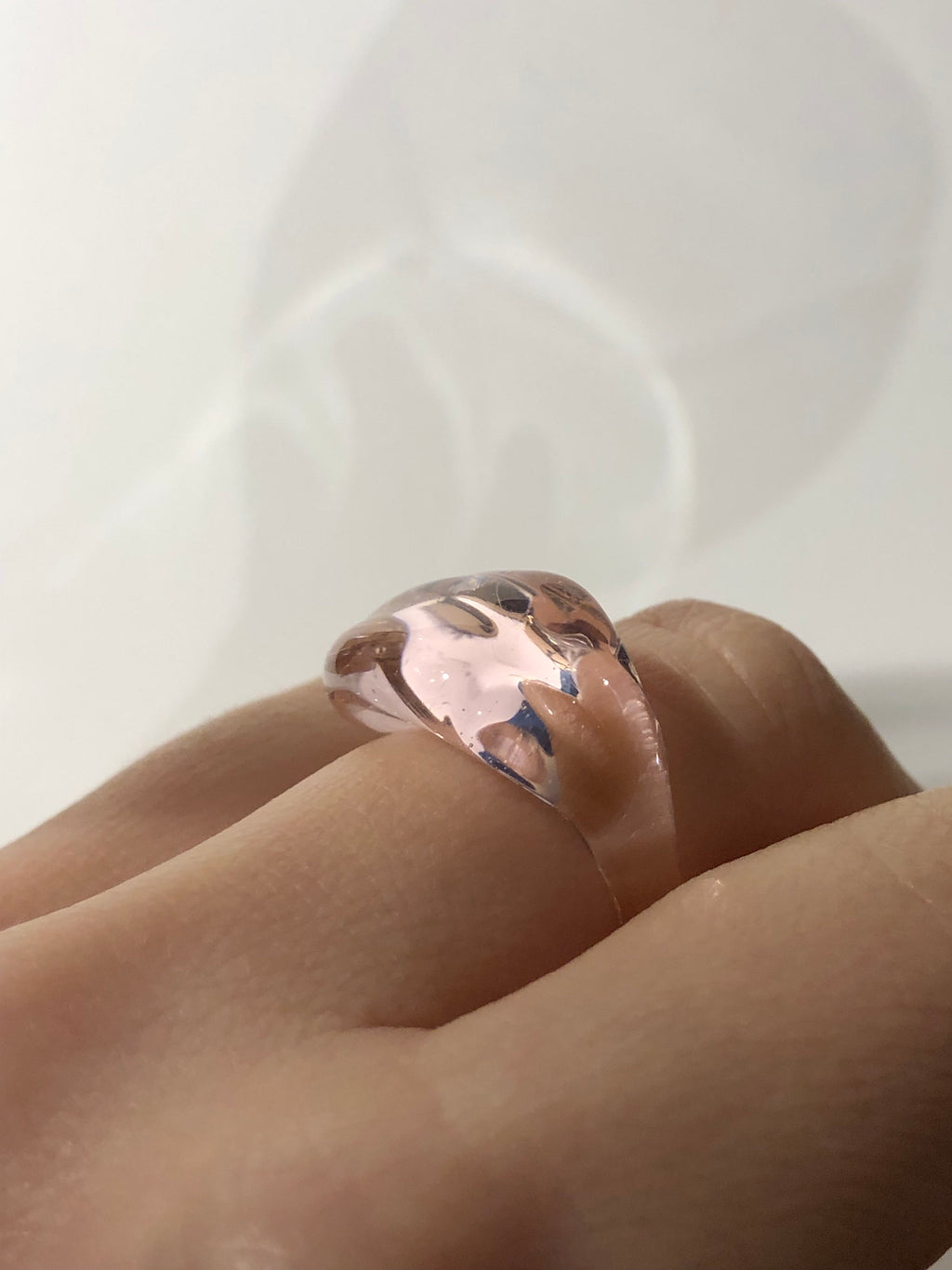 Chunky Rose Glass Ring